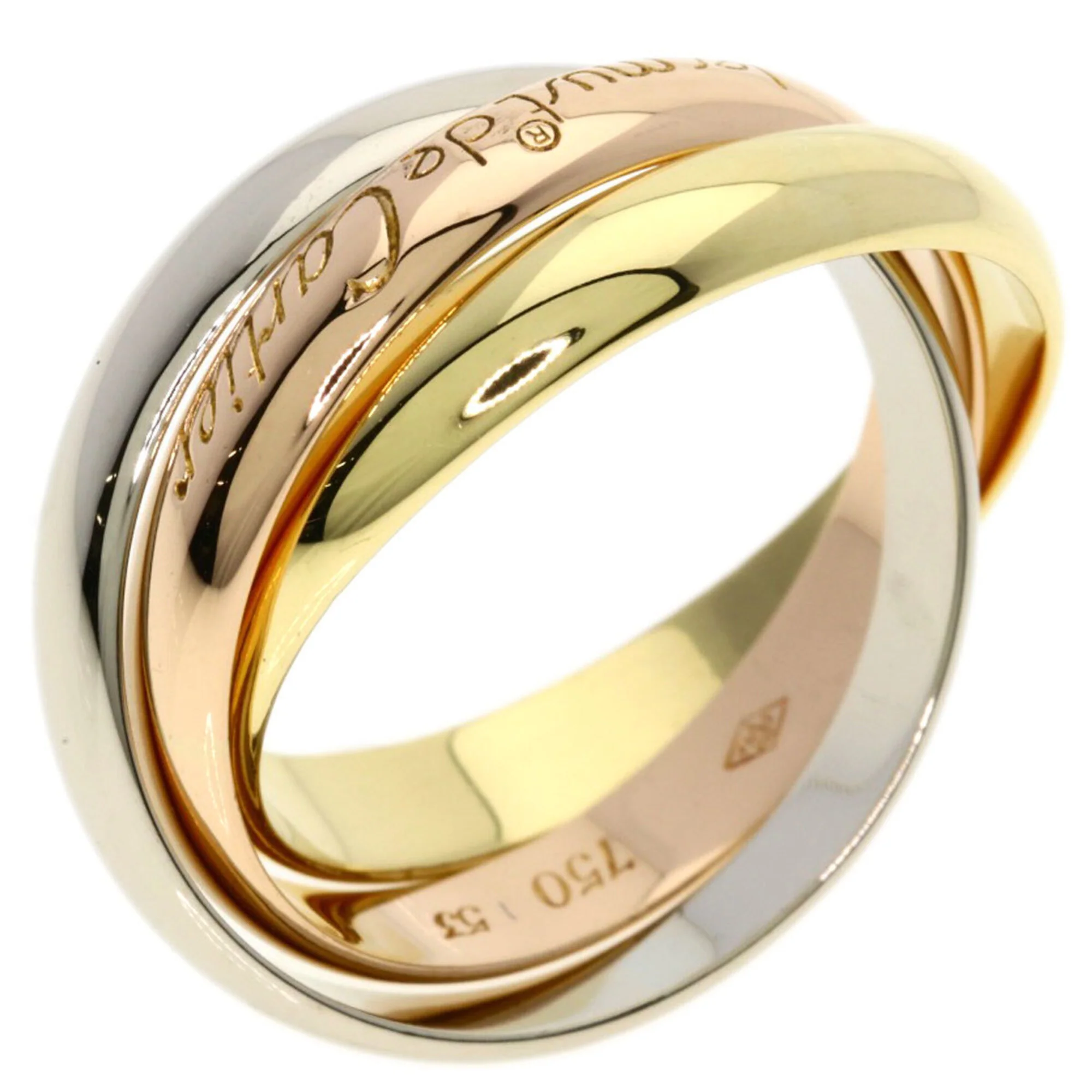 Vendome Louis Cartier Band Ring 18K Tricolor Gold - Image 2