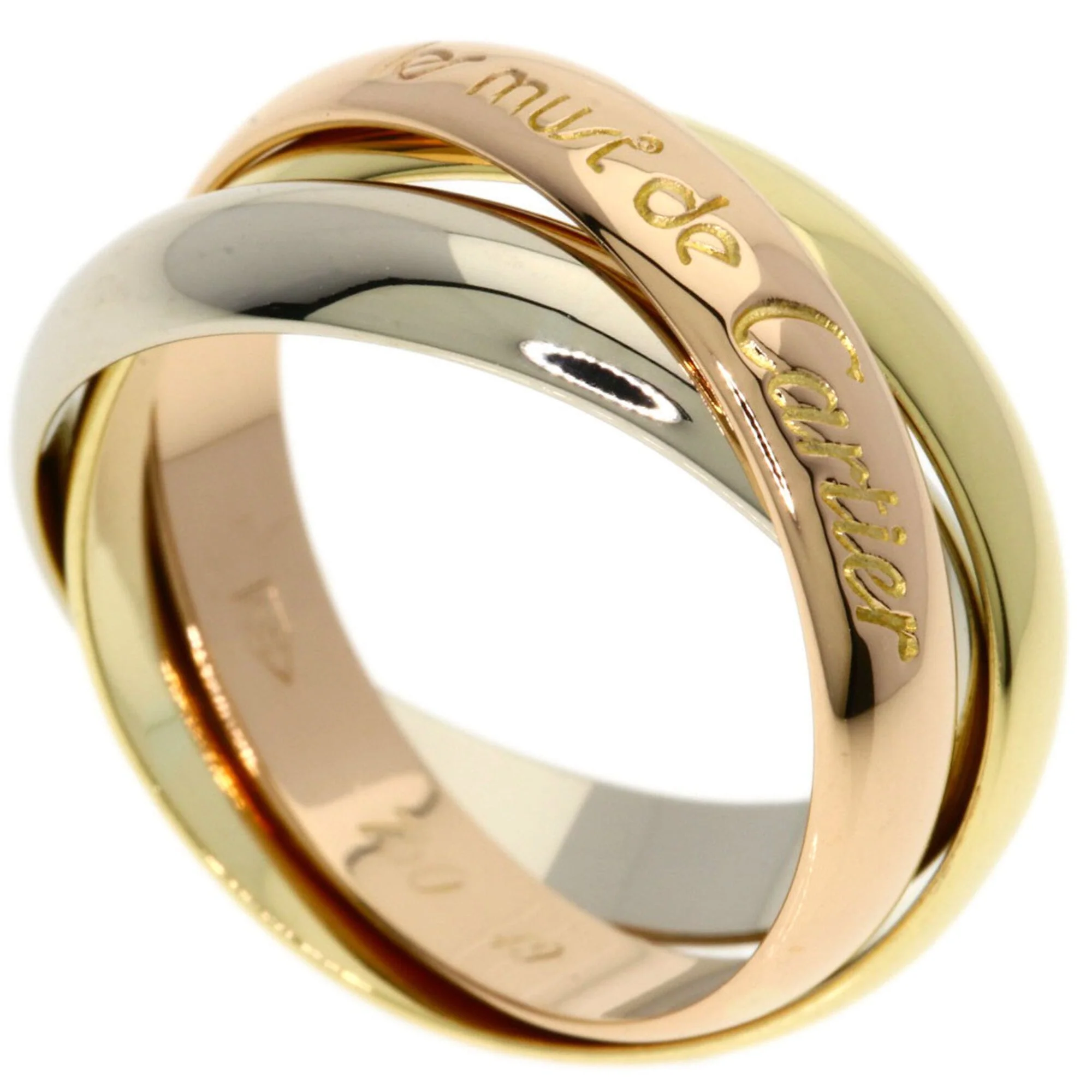 Vendome Louis Cartier Band Ring 18K Tricolor Gold
