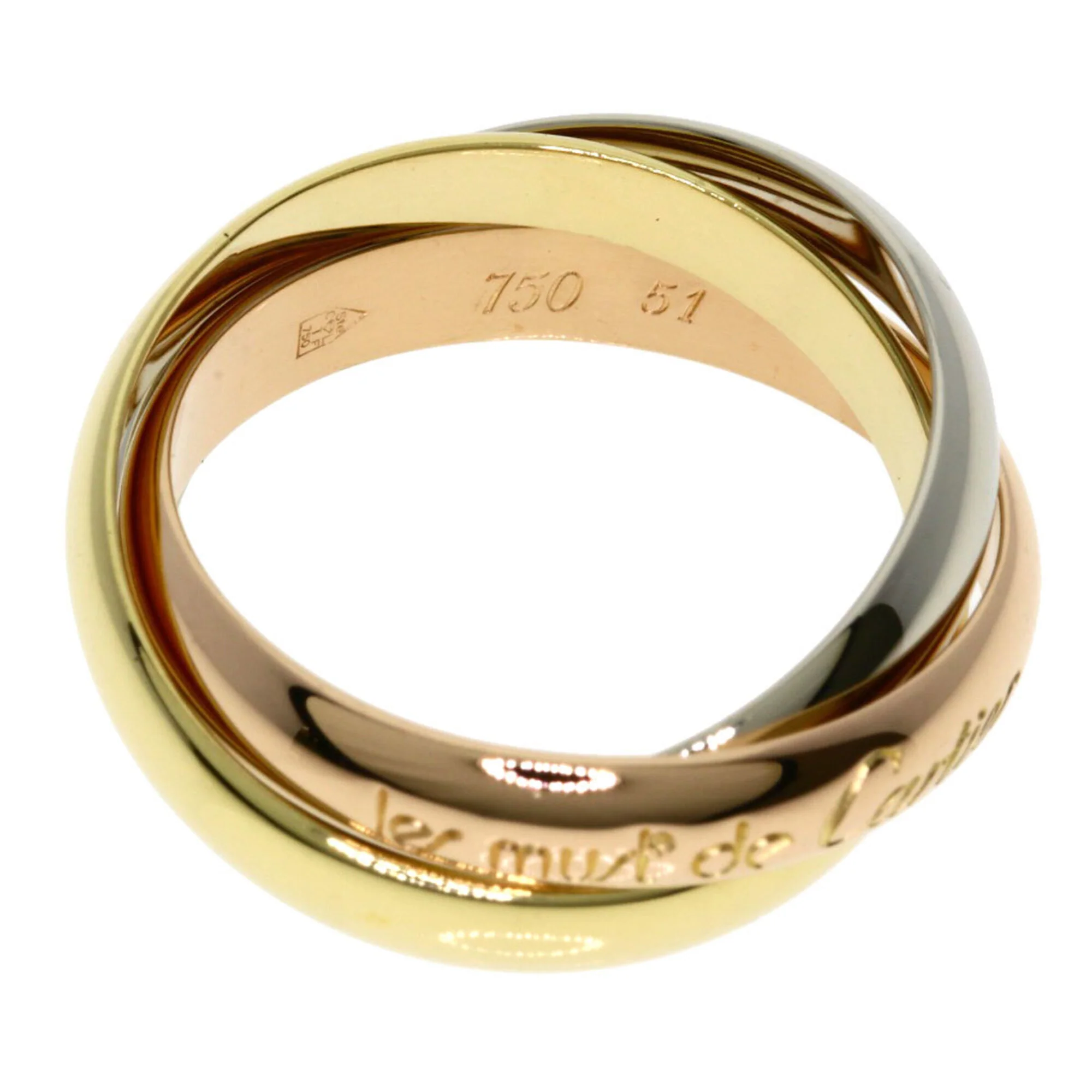Vendome Louis Cartier Band Ring 18K Tricolor Gold - Image 3