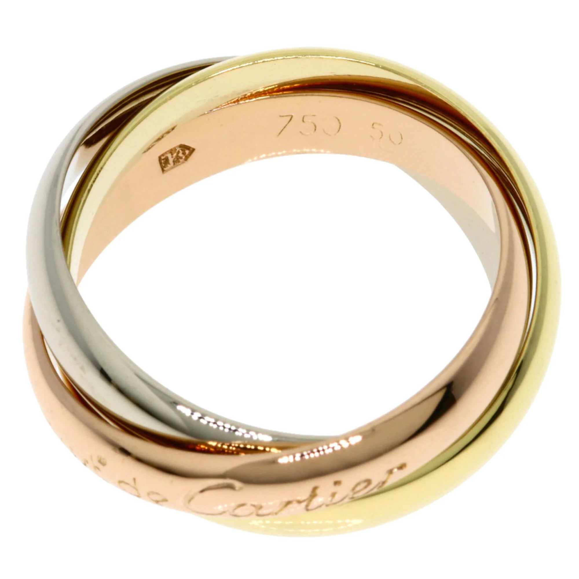 Vendome Louis Cartier Band Ring 18K Tricolor Gold - Image 3