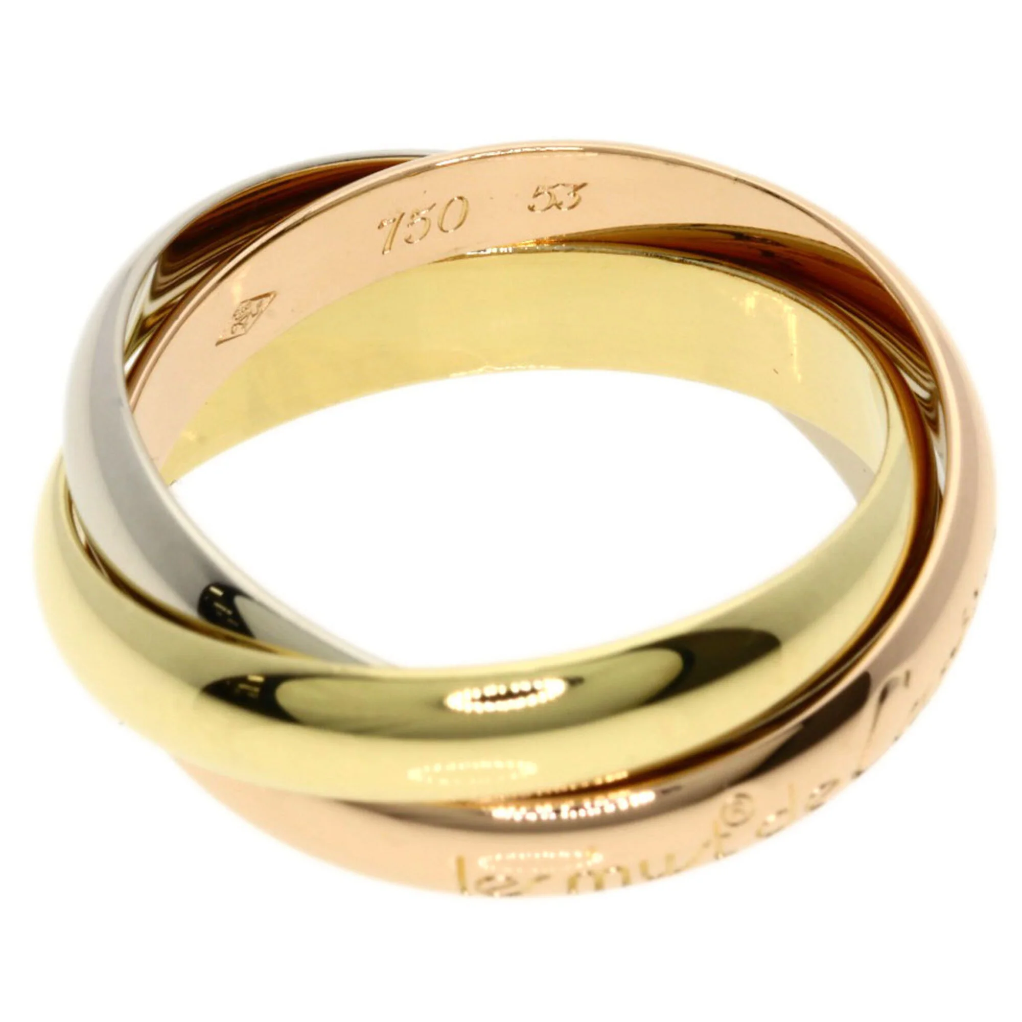 Vendome Louis Cartier Band Ring 18K Tricolor Gold - Image 3