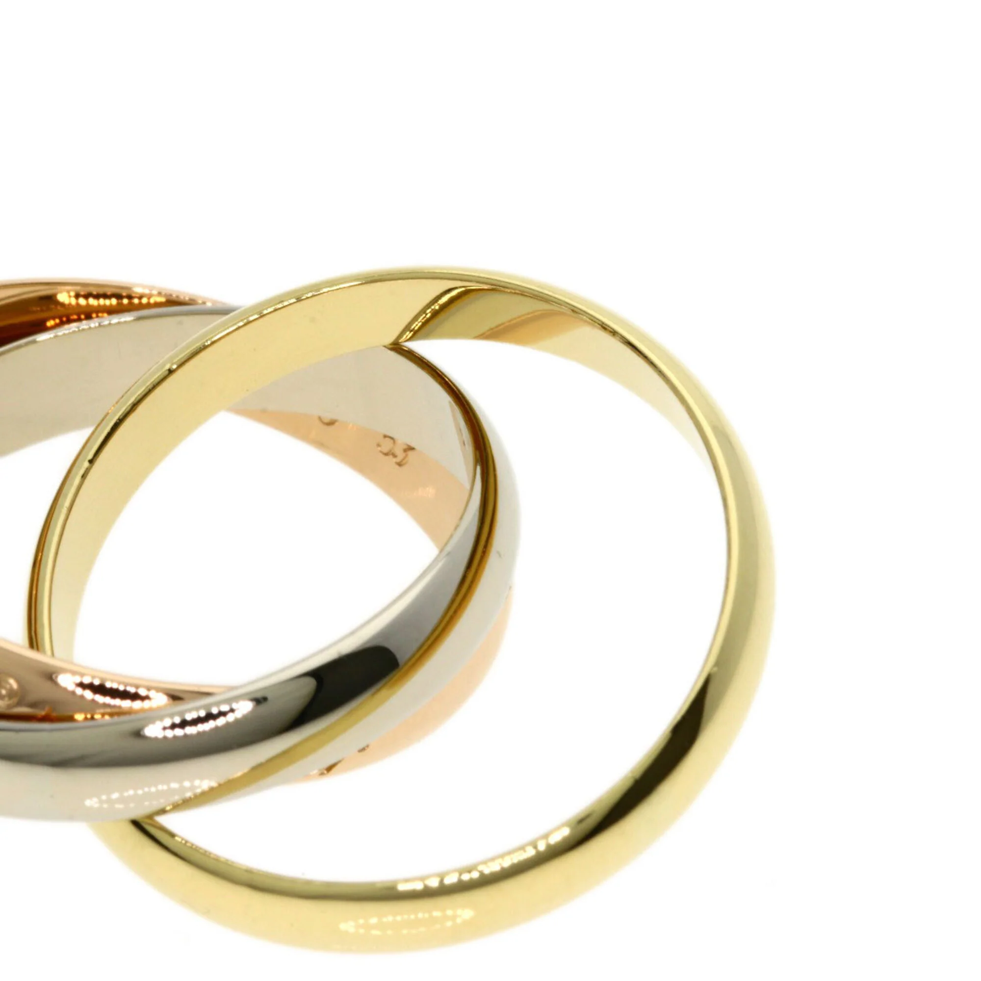 Vendome Louis Cartier Band Ring 18K Tricolor Gold - Image 8