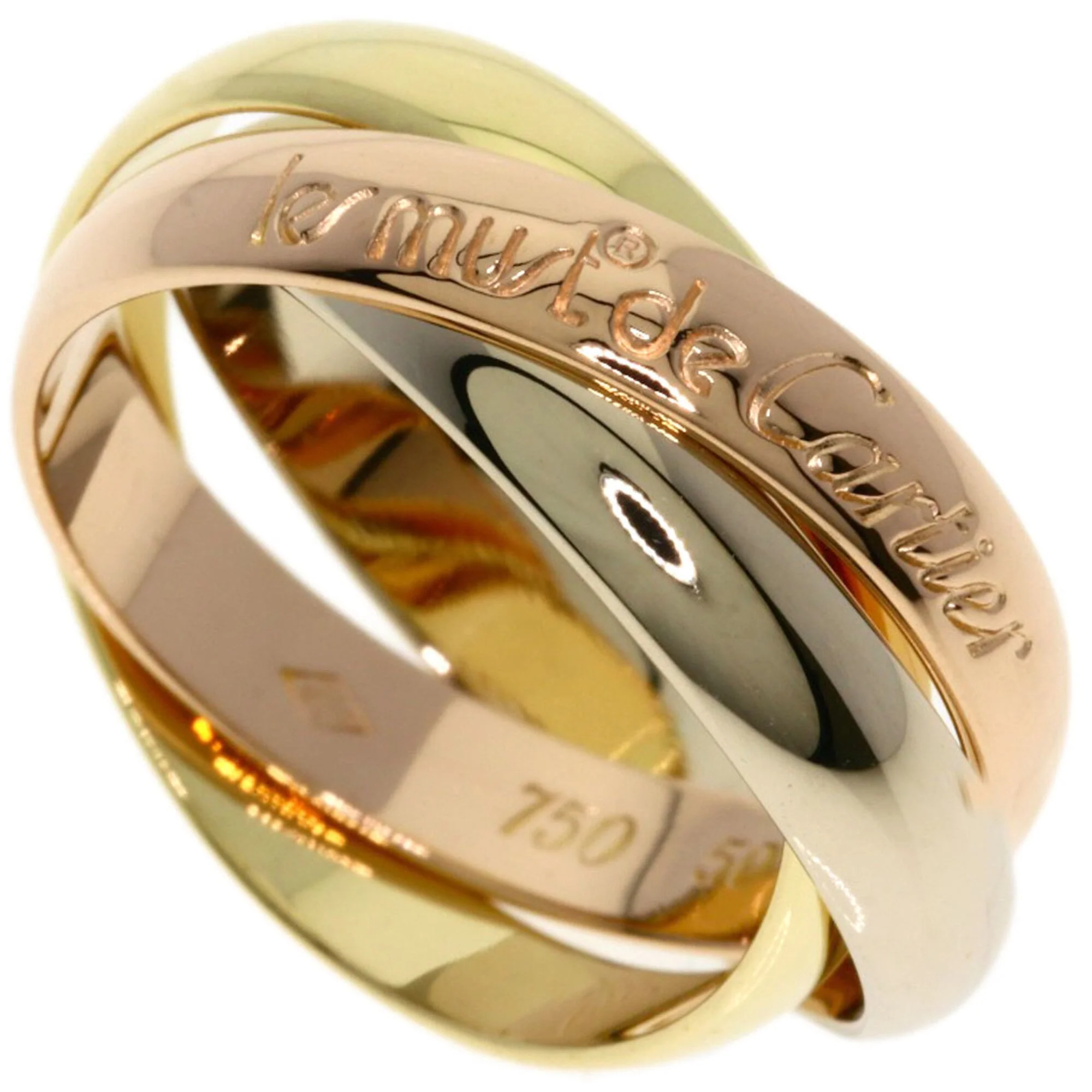 Vendome Louis Cartier Band Ring 18K Tricolor Gold