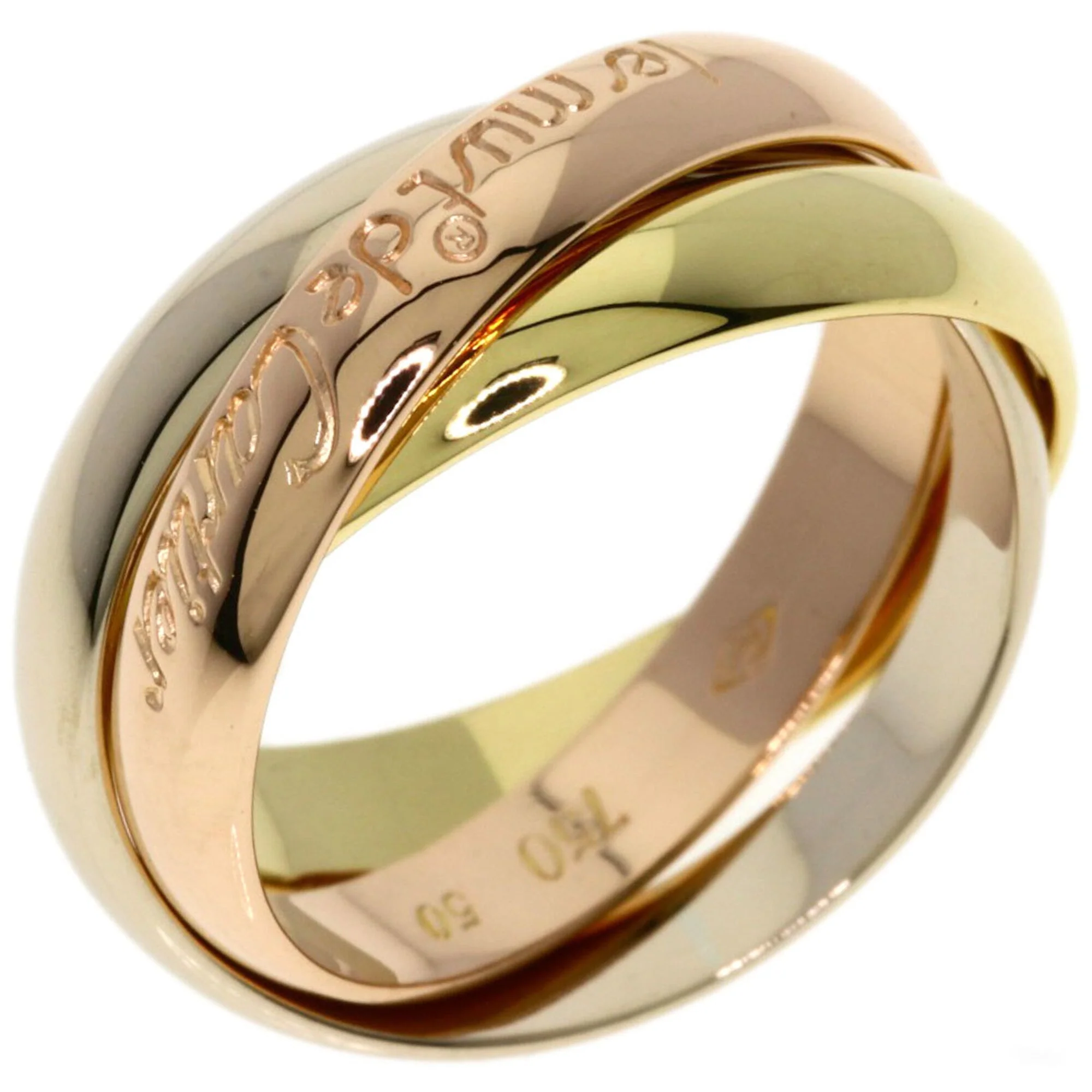 Vendome Louis Cartier Band Ring 18K Tricolor Gold - Image 2