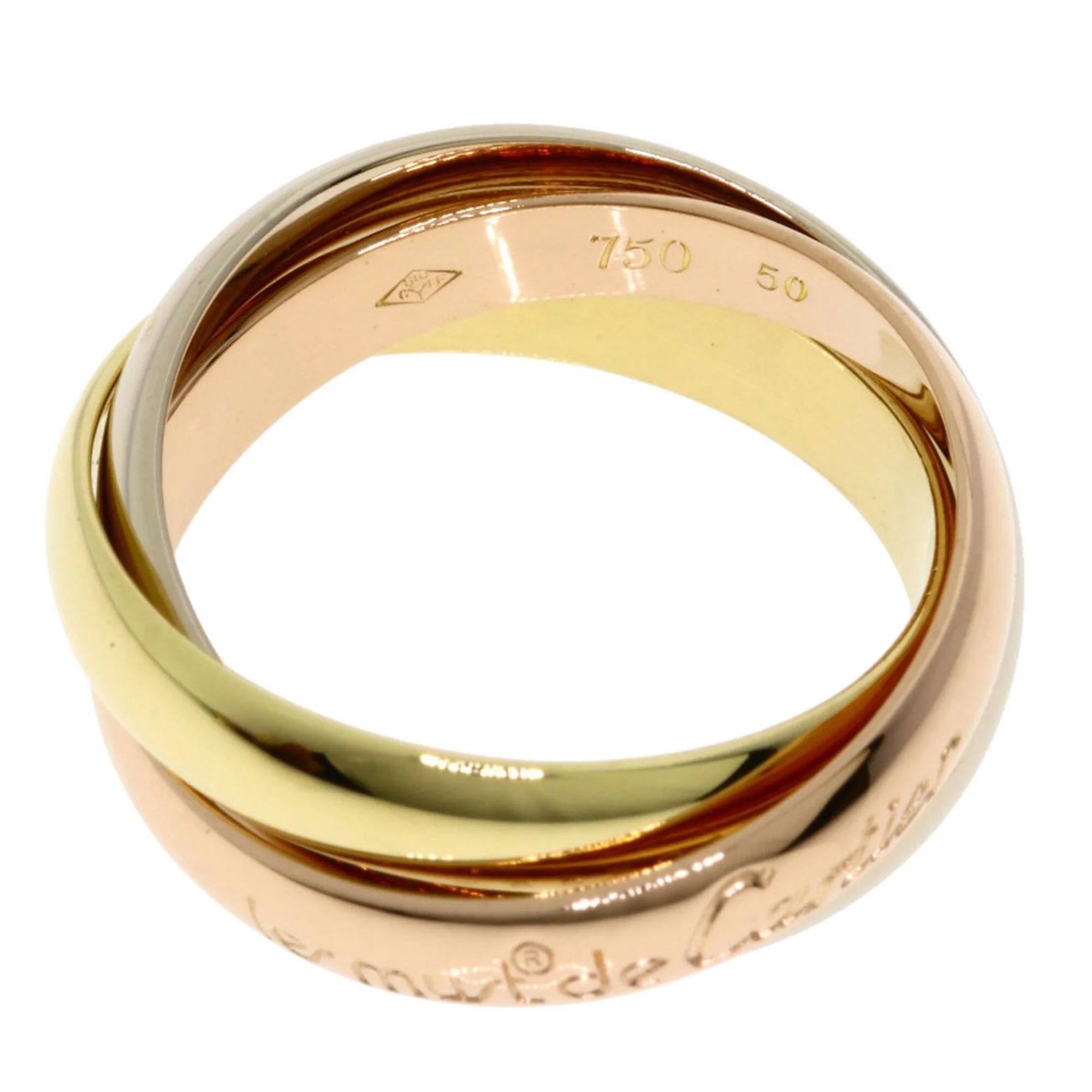 Vendome Louis Cartier Band Ring 18K Tricolor Gold - Image 3