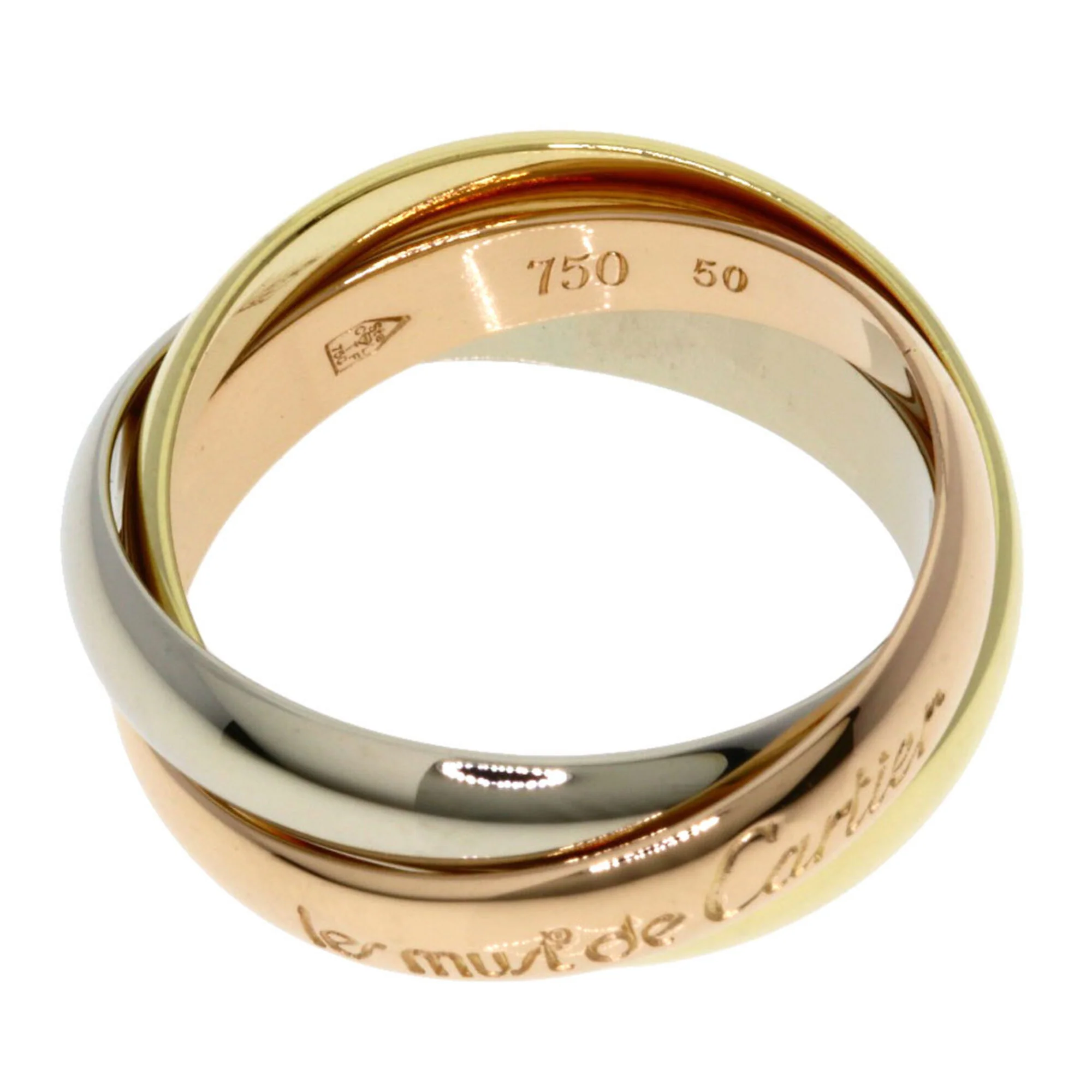 Vendome Louis Cartier Band Ring 18K Tricolor Gold - Image 3