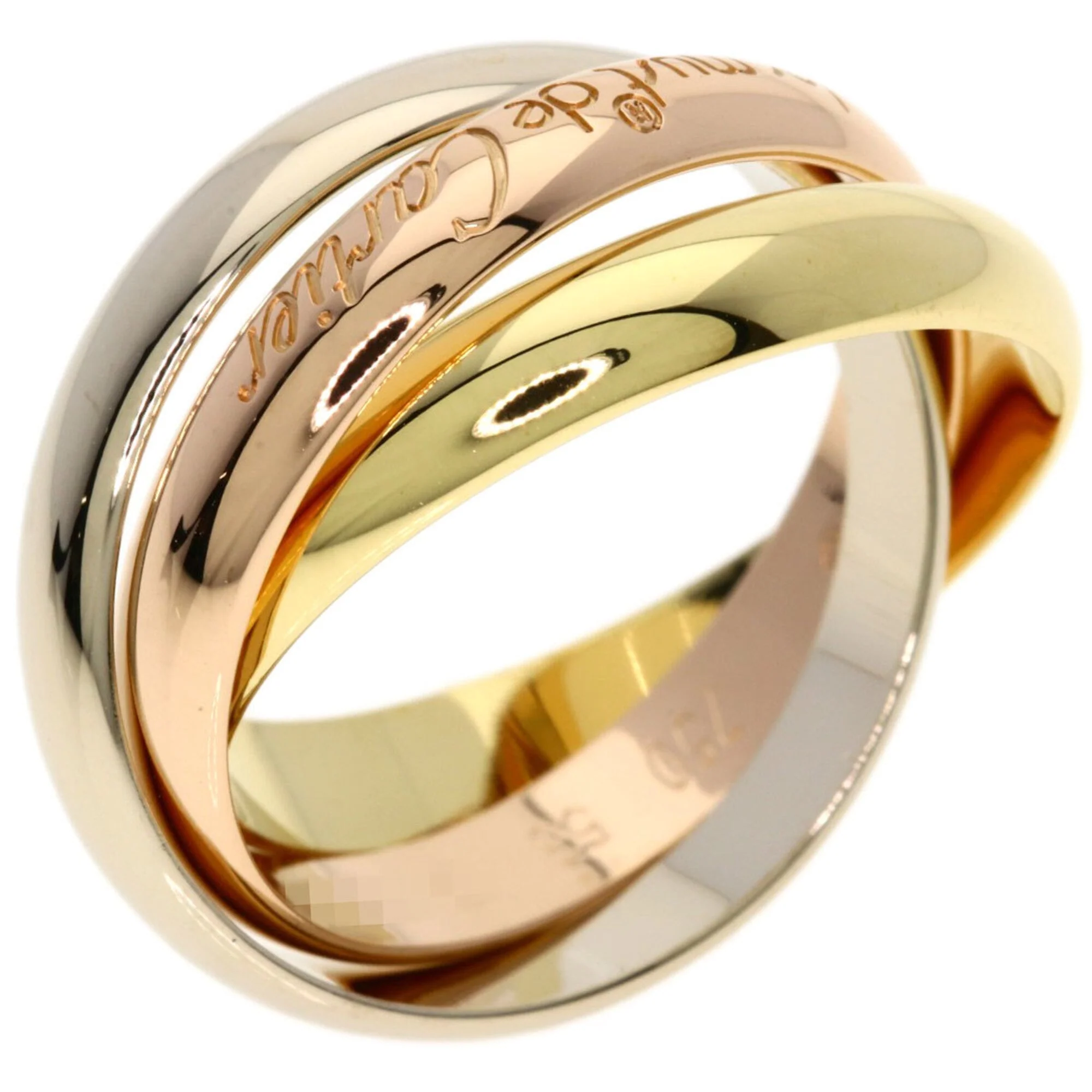 Vendome Louis Cartier Band Ring 18K Tricolor Gold - Image 2