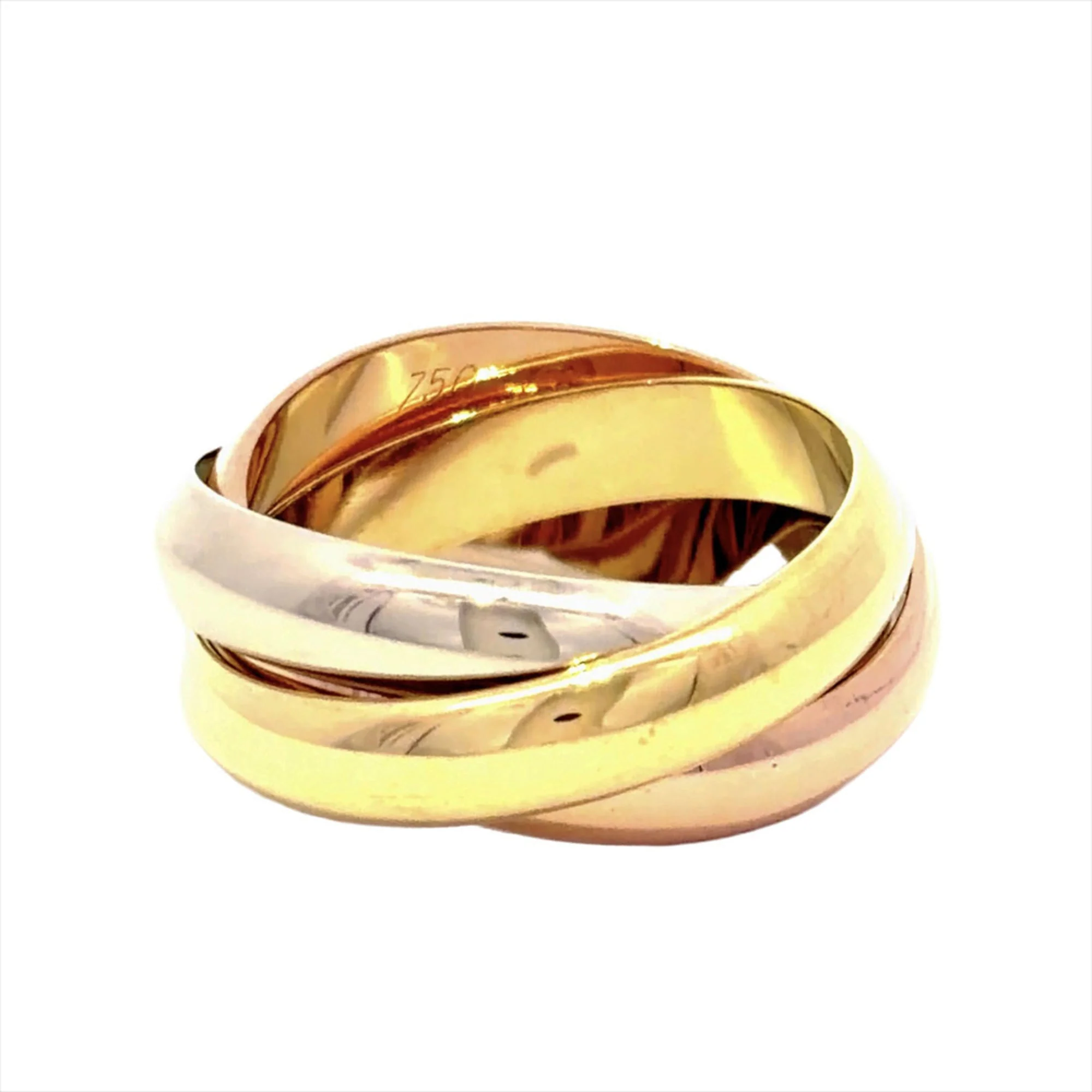 Vendome Louis Cartier Band Ring 18K Tricolor Gold - Image 2