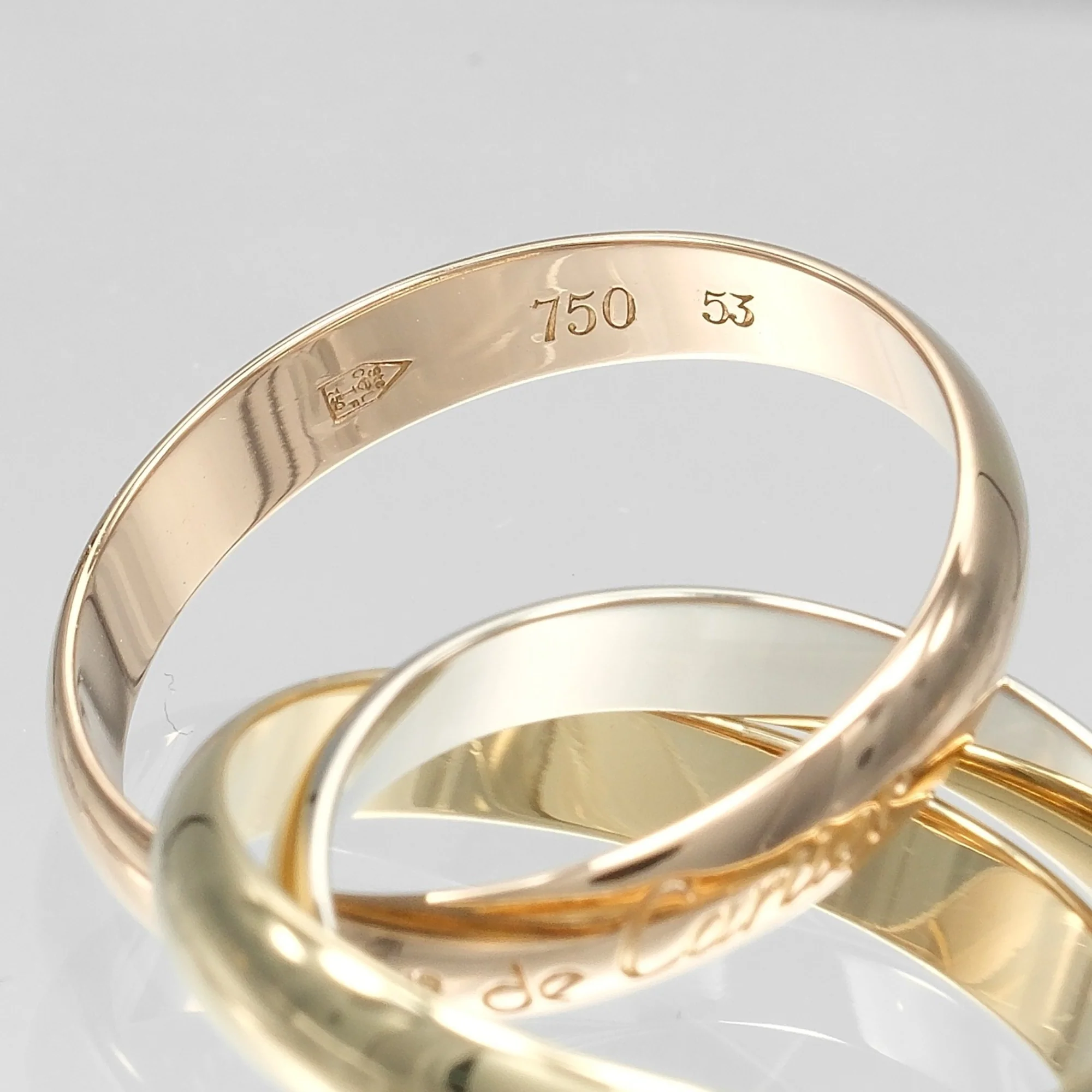 Vendome Louis Cartier Band Ring 18K Tricolor Gold - Image 4