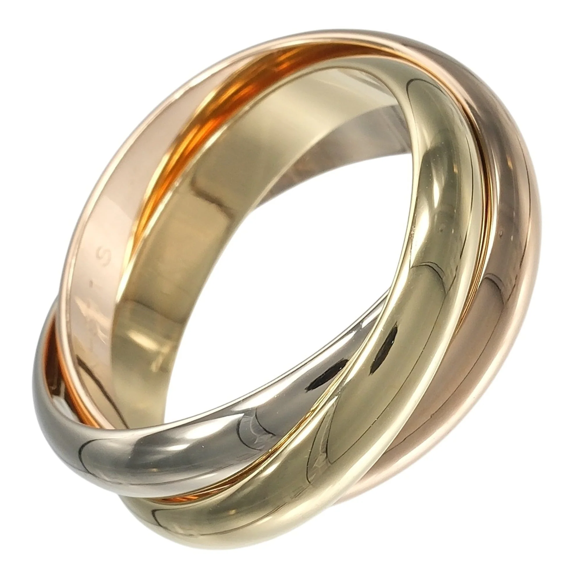 Vendome Louis Cartier Band Ring 18K Tricolor Gold
