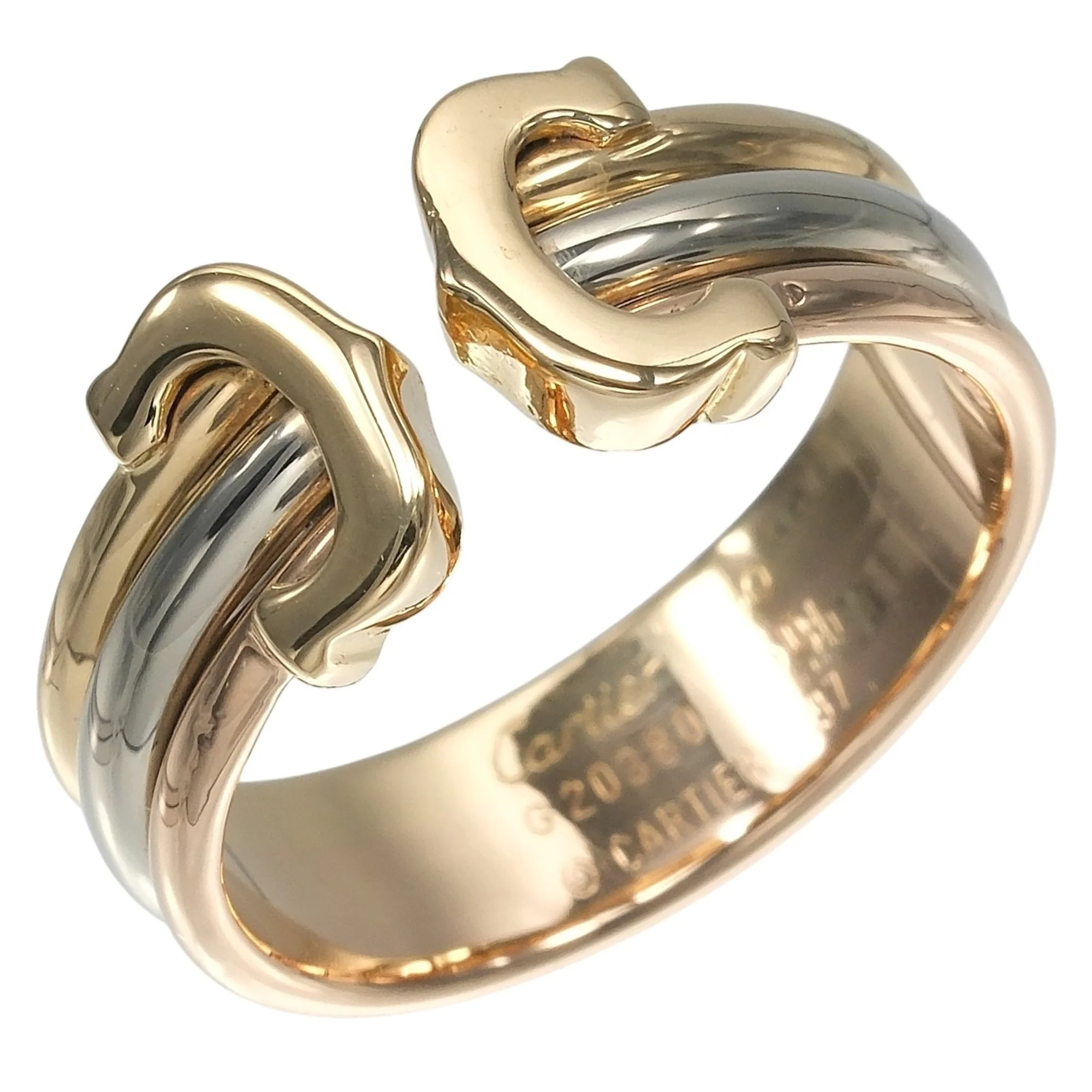 Vendome Louis Cartier Band Ring 18K Tricolor Gold