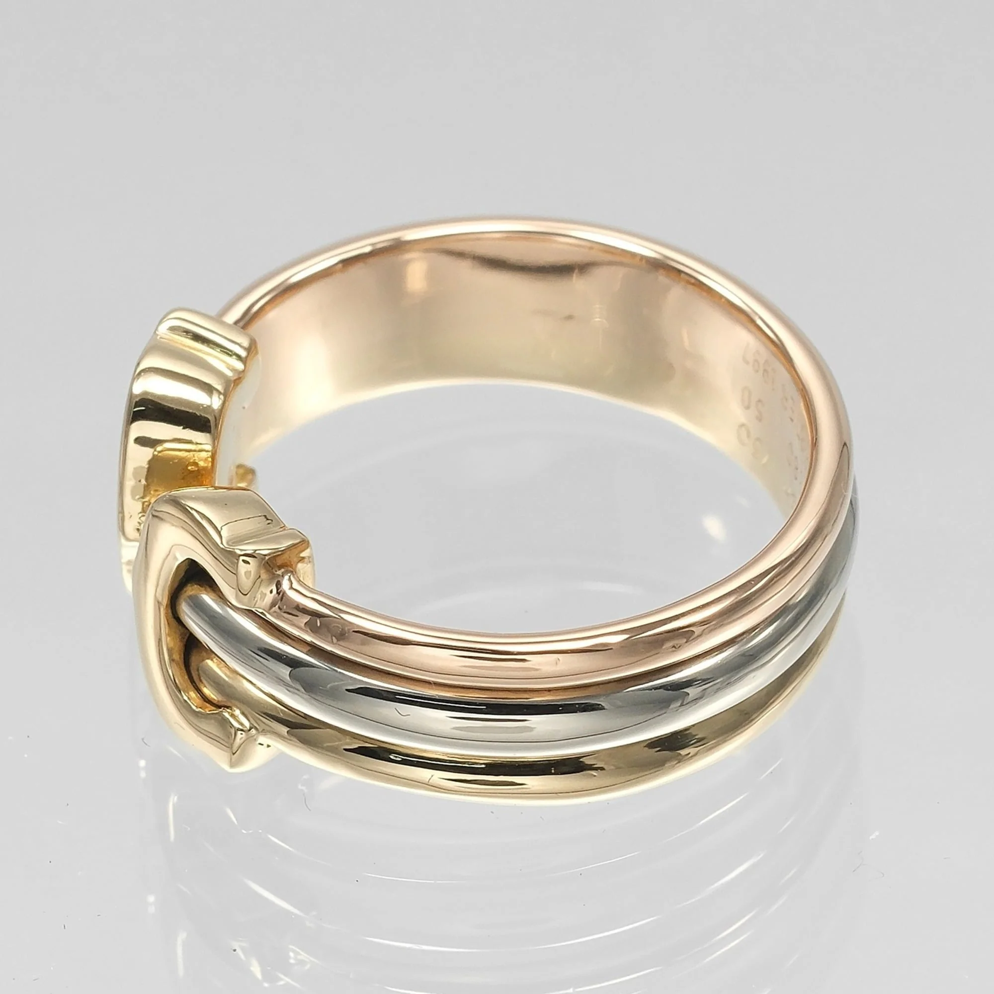 Vendome Louis Cartier Band Ring 18K Tricolor Gold - Image 6