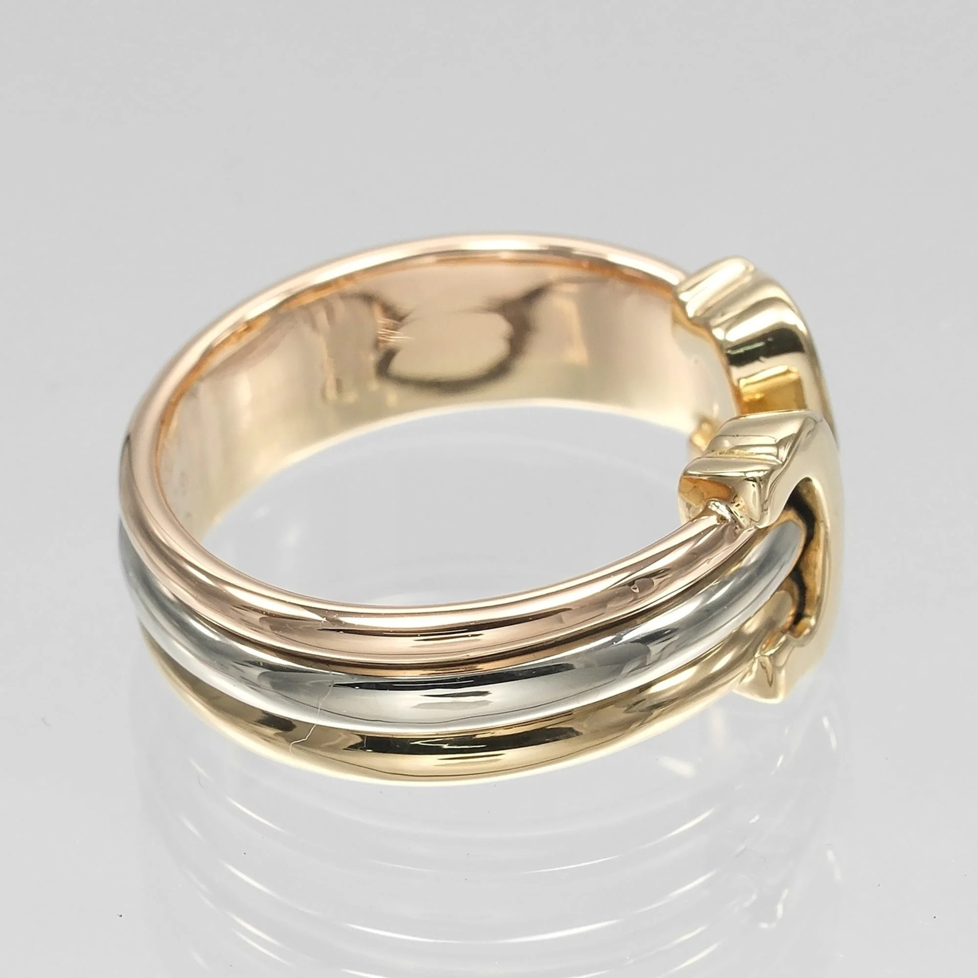 Vendome Louis Cartier Band Ring 18K Tricolor Gold - Image 7