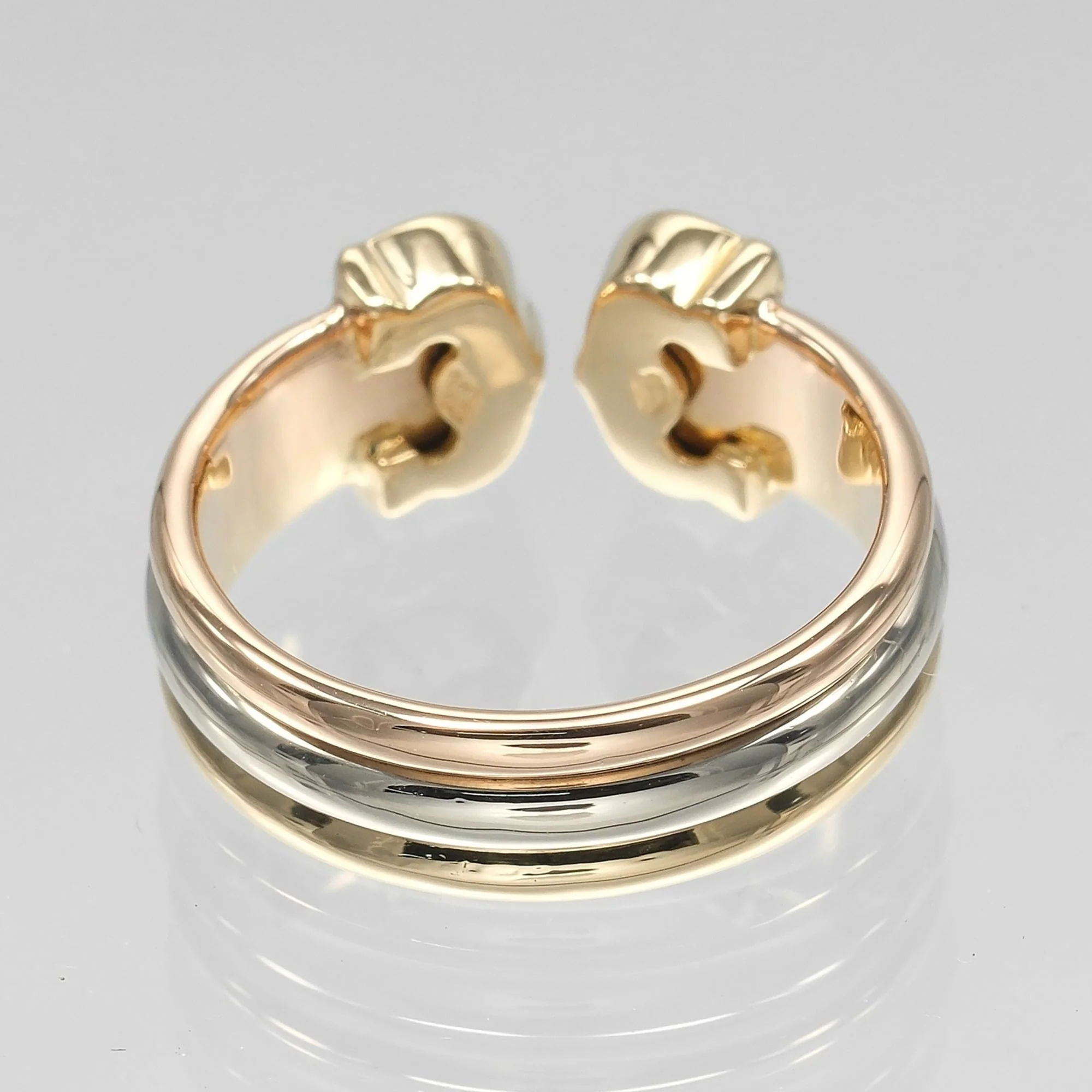 Vendome Louis Cartier Band Ring 18K Tricolor Gold - Image 8