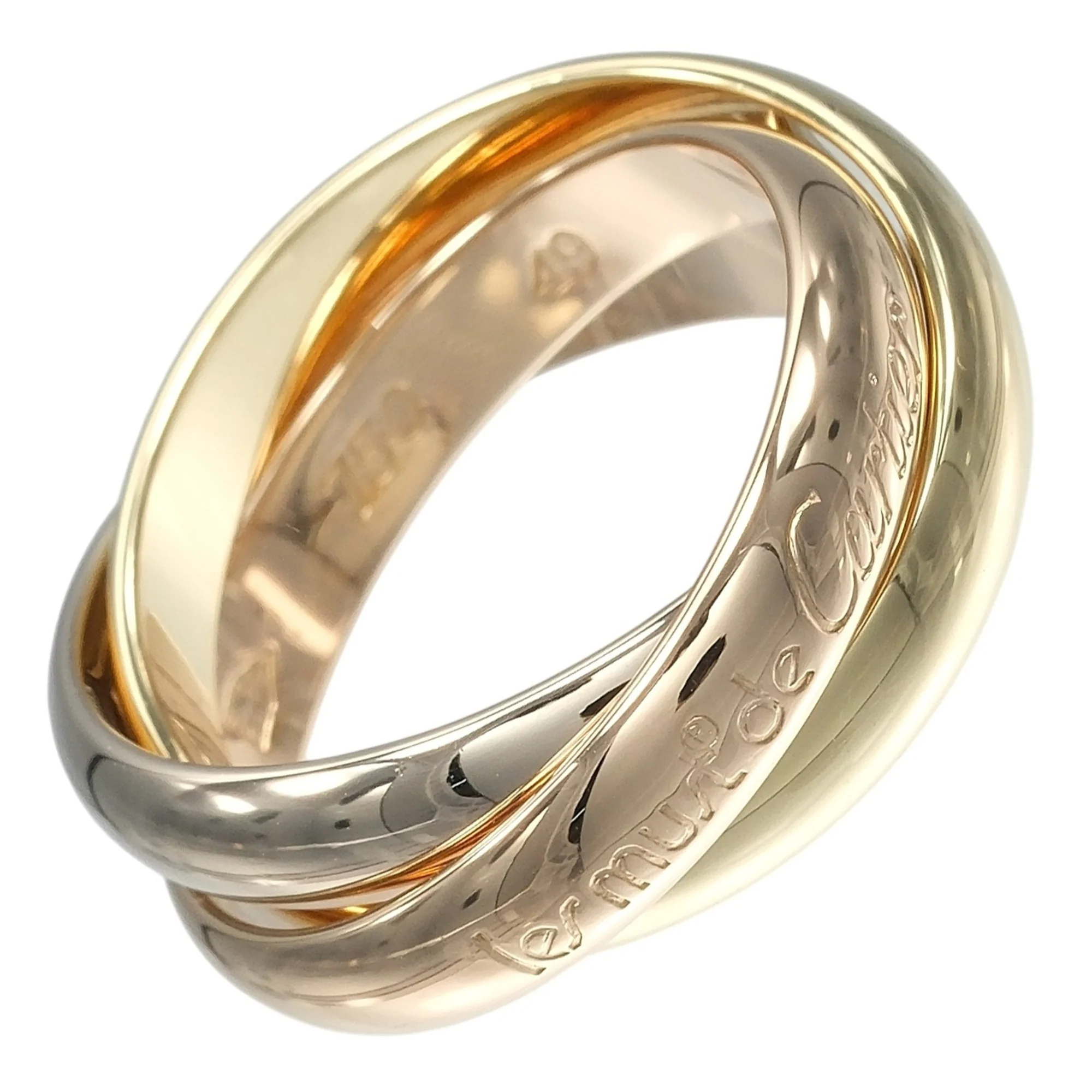 Vendome Louis Cartier Band Ring 18K Tricolor Gold