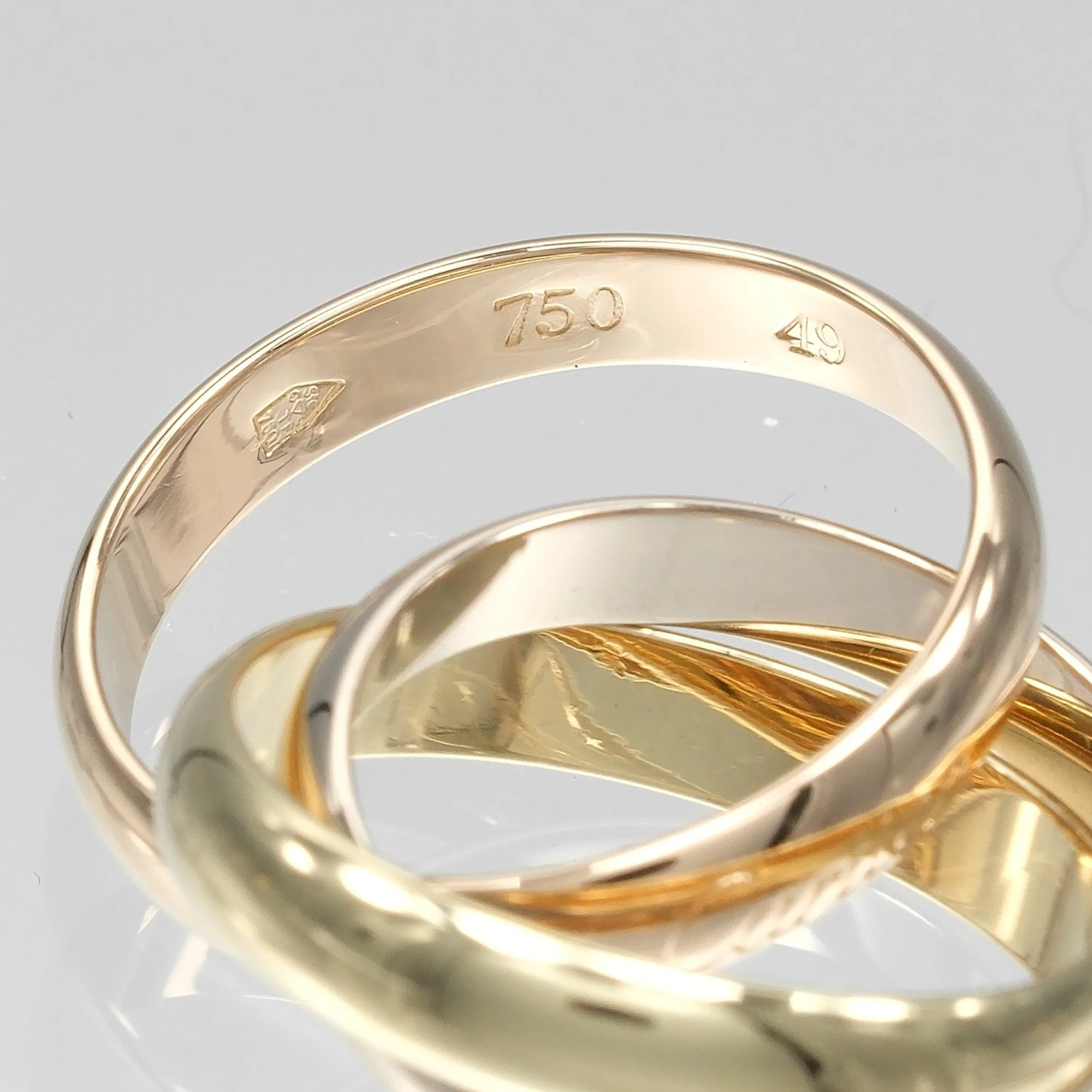 Vendome Louis Cartier Band Ring 18K Tricolor Gold - Image 4