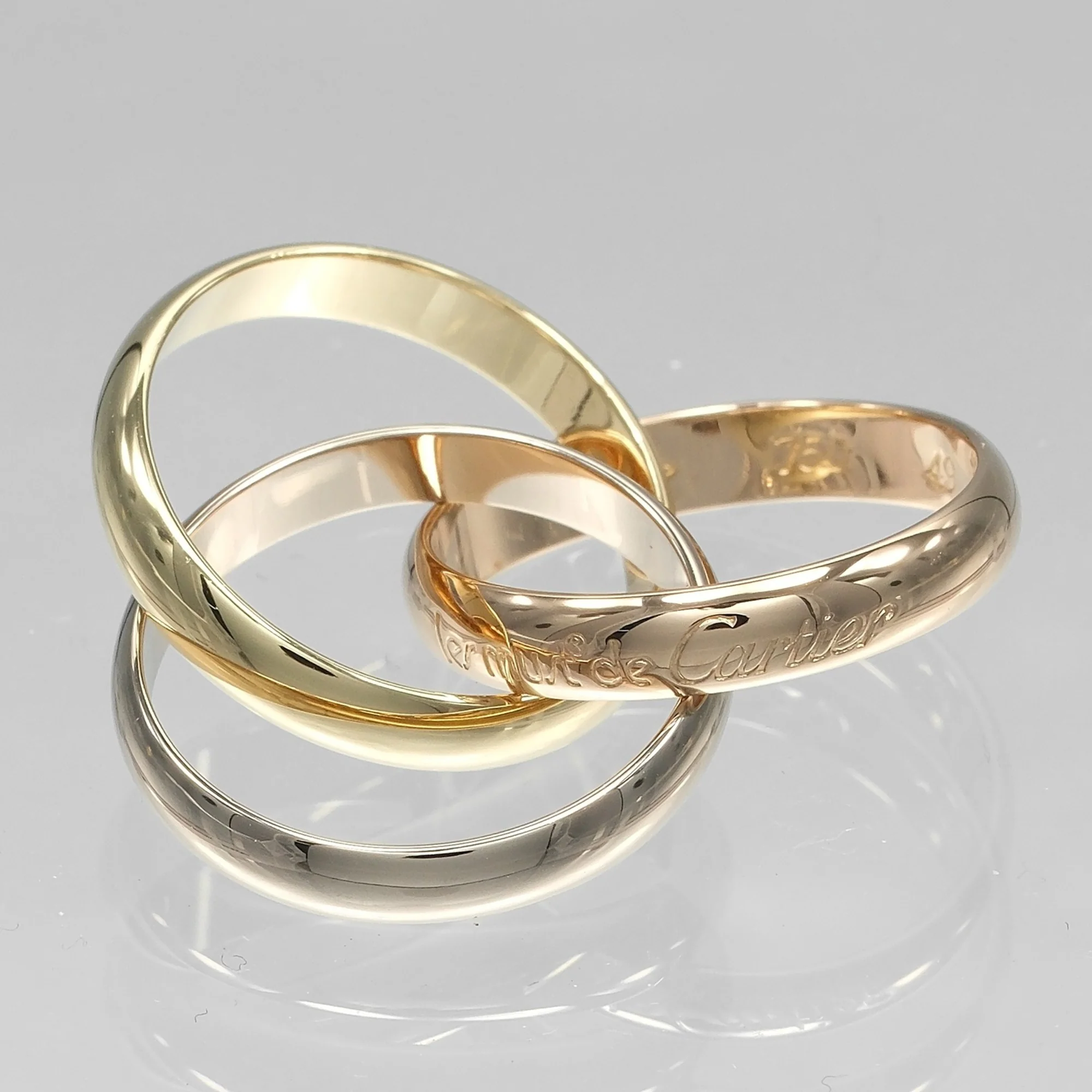 Vendome Louis Cartier Band Ring 18K Tricolor Gold - Image 5