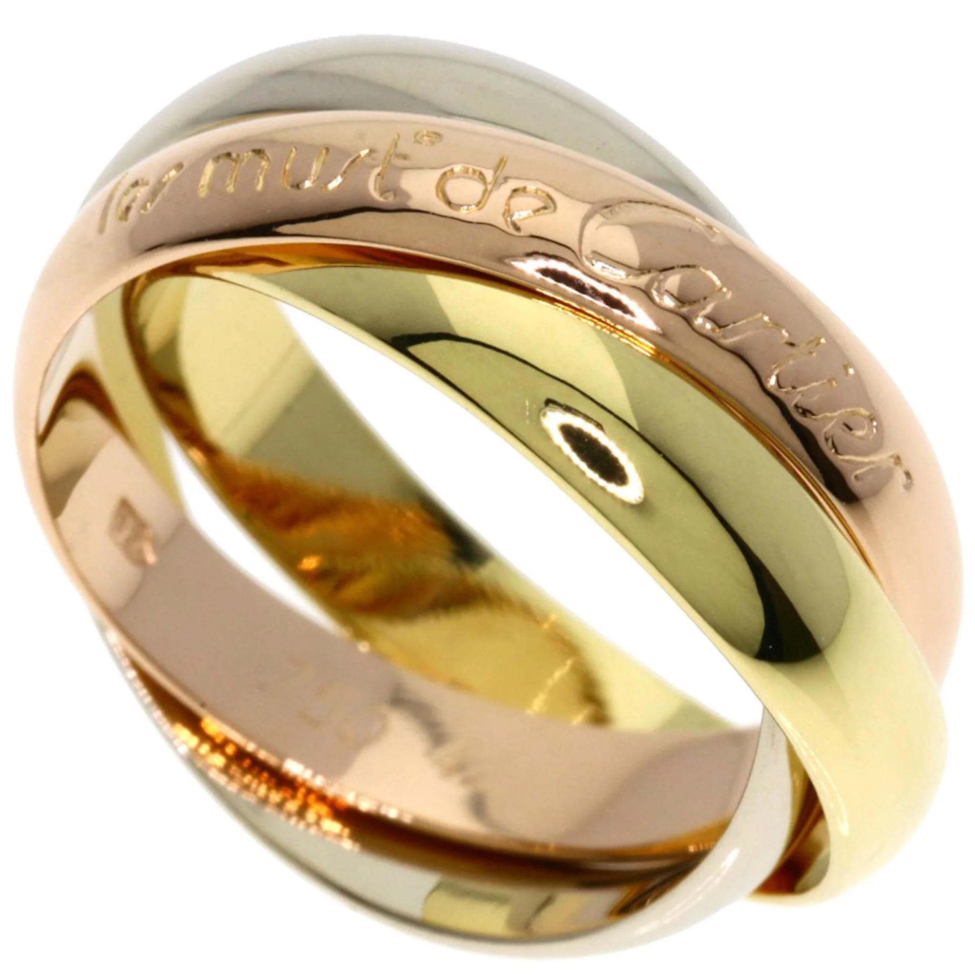 Vendome Louis Cartier Band Ring 18K Tricolor Gold