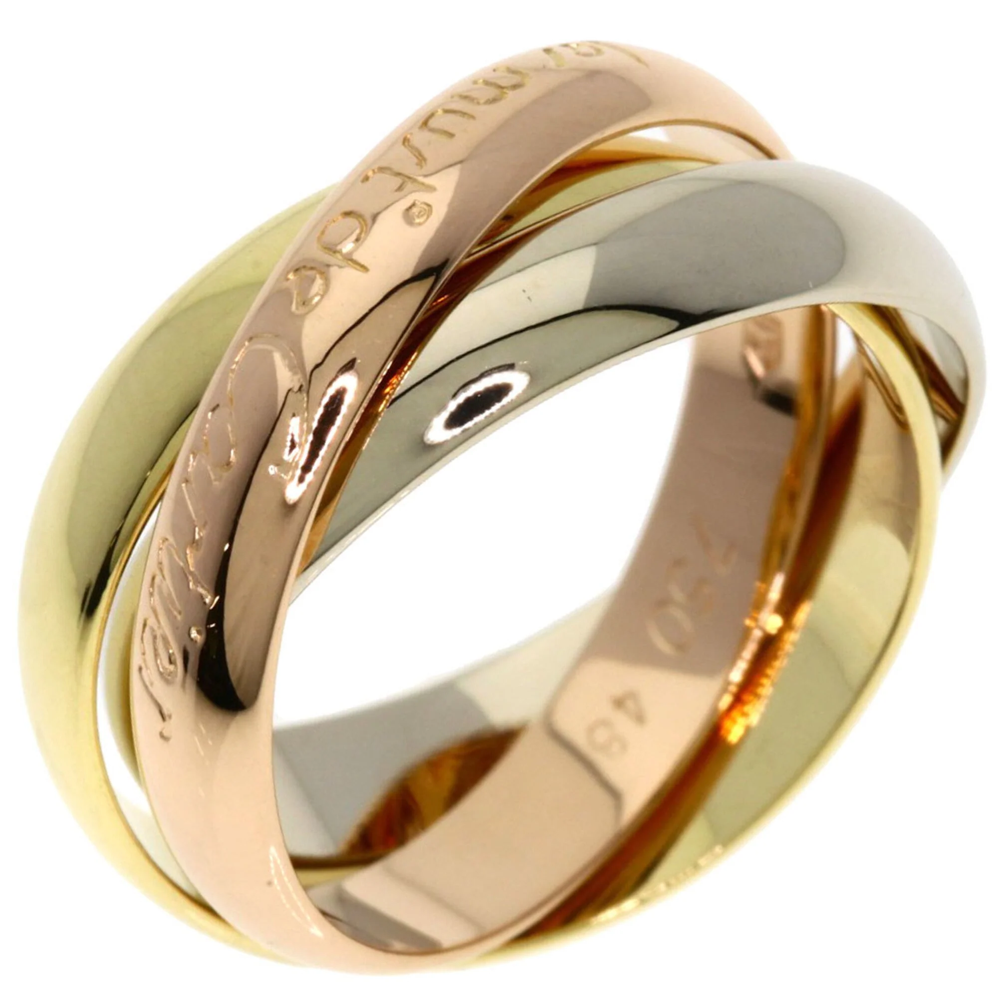 Vendome Louis Cartier Band Ring 18K Tricolor Gold - Image 2