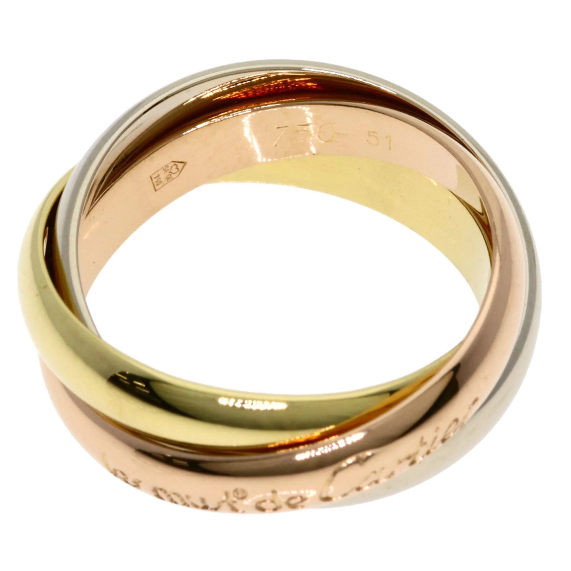 Vendome Louis Cartier Band Ring 18K Tricolor Gold - Image 3