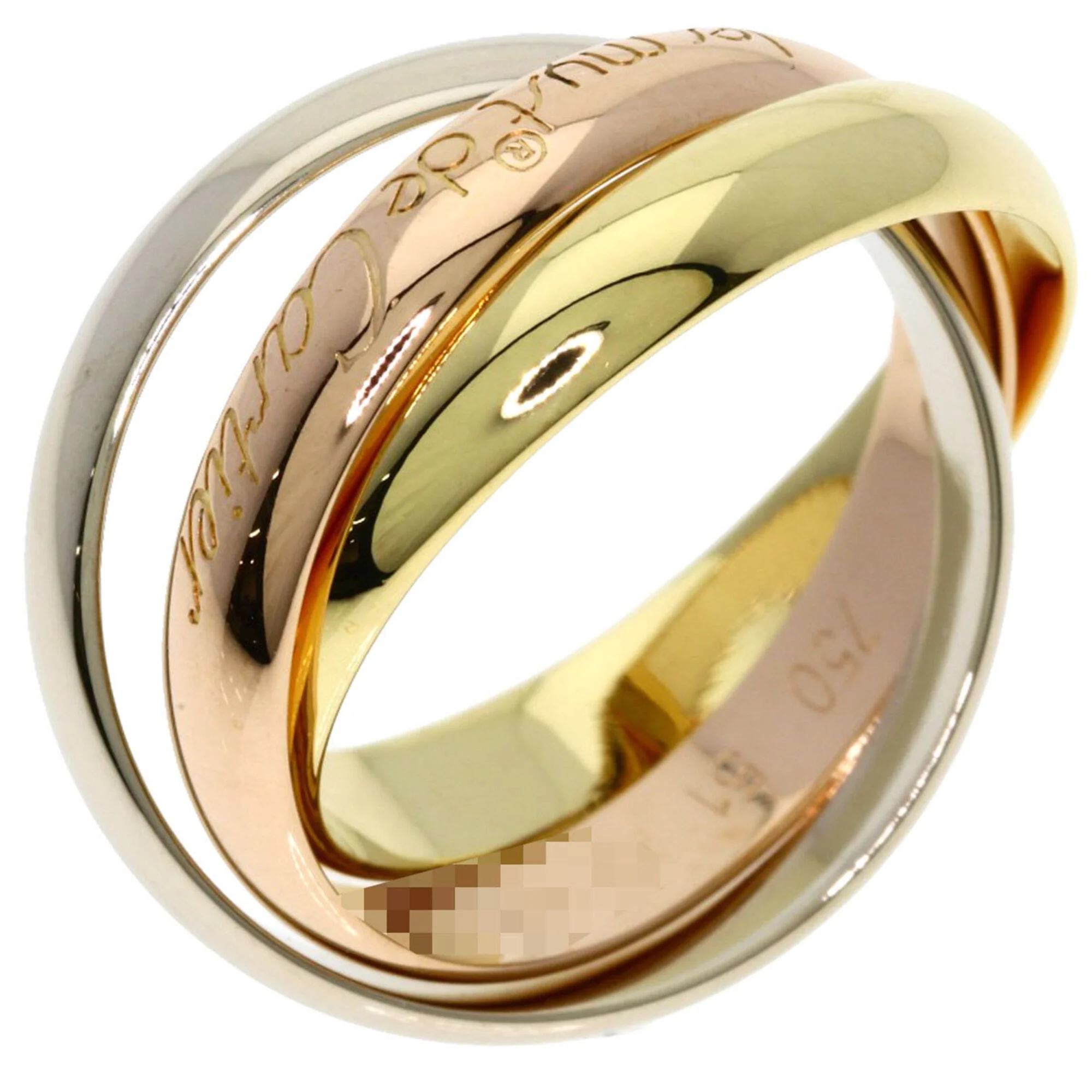 Vendome Louis Cartier Band Ring 18K Tricolor Gold - Image 2