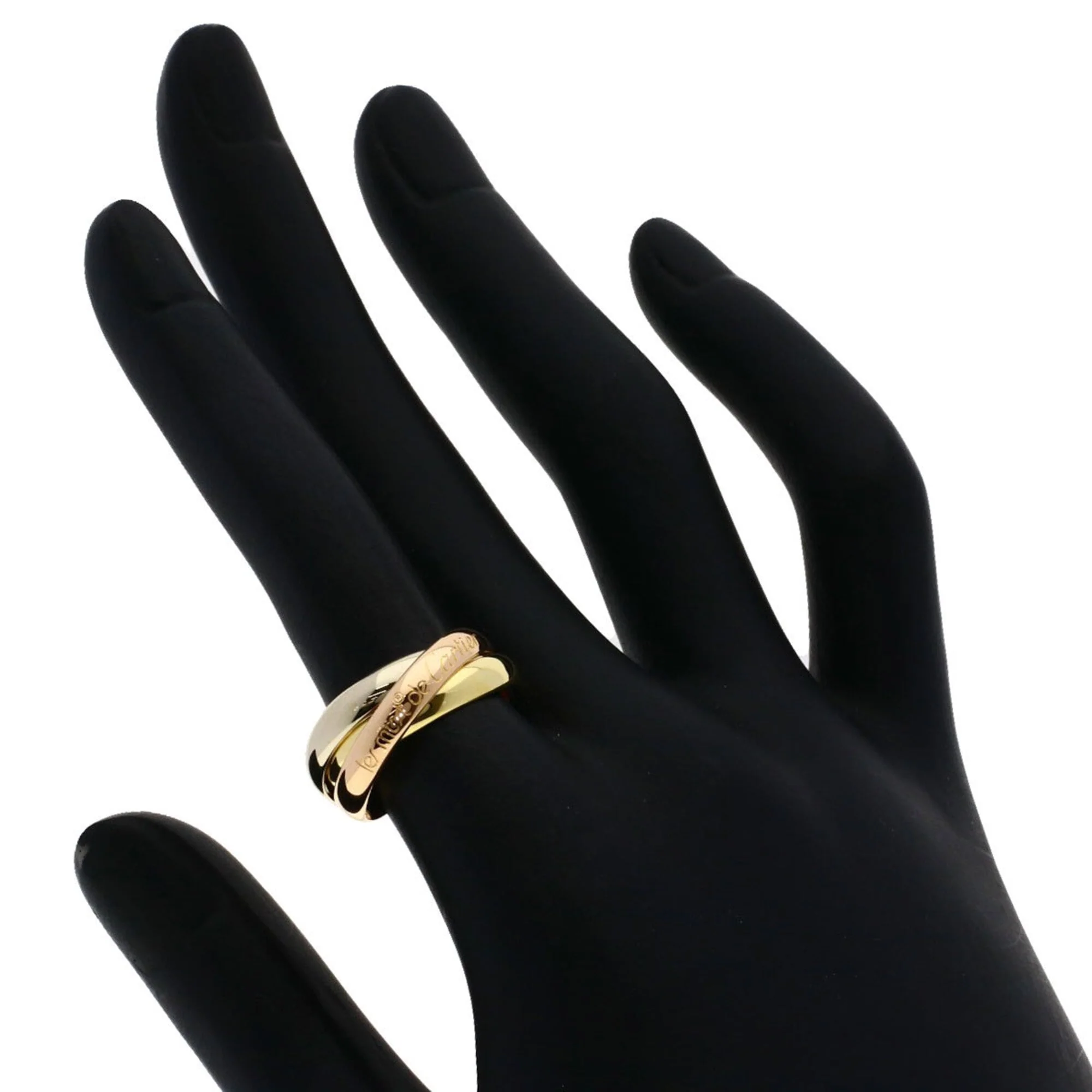 Vendome Louis Cartier Band Ring 18K Tricolor Gold - Image 4