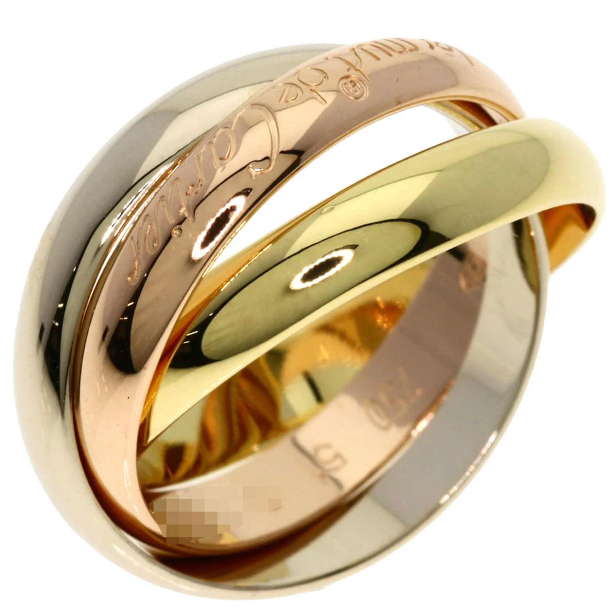 Vendome Louis Cartier Band Ring 18K Tricolor Gold - Image 2