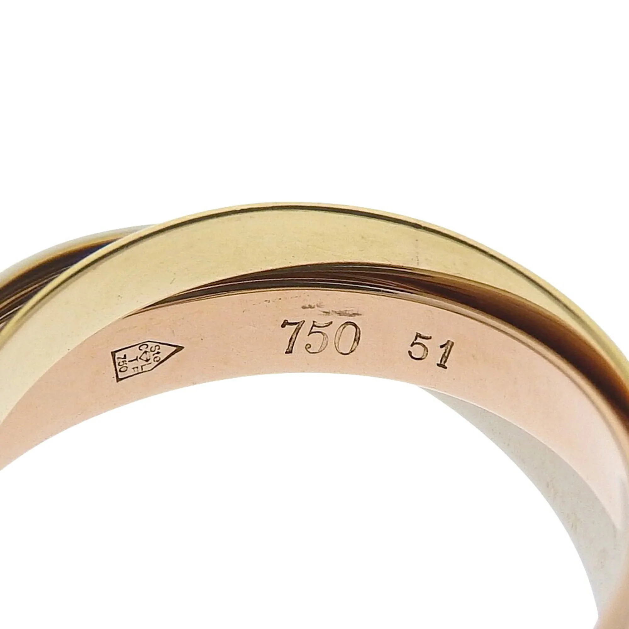 Vendome Louis Cartier Band Ring 18K Tricolor Gold - Image 2