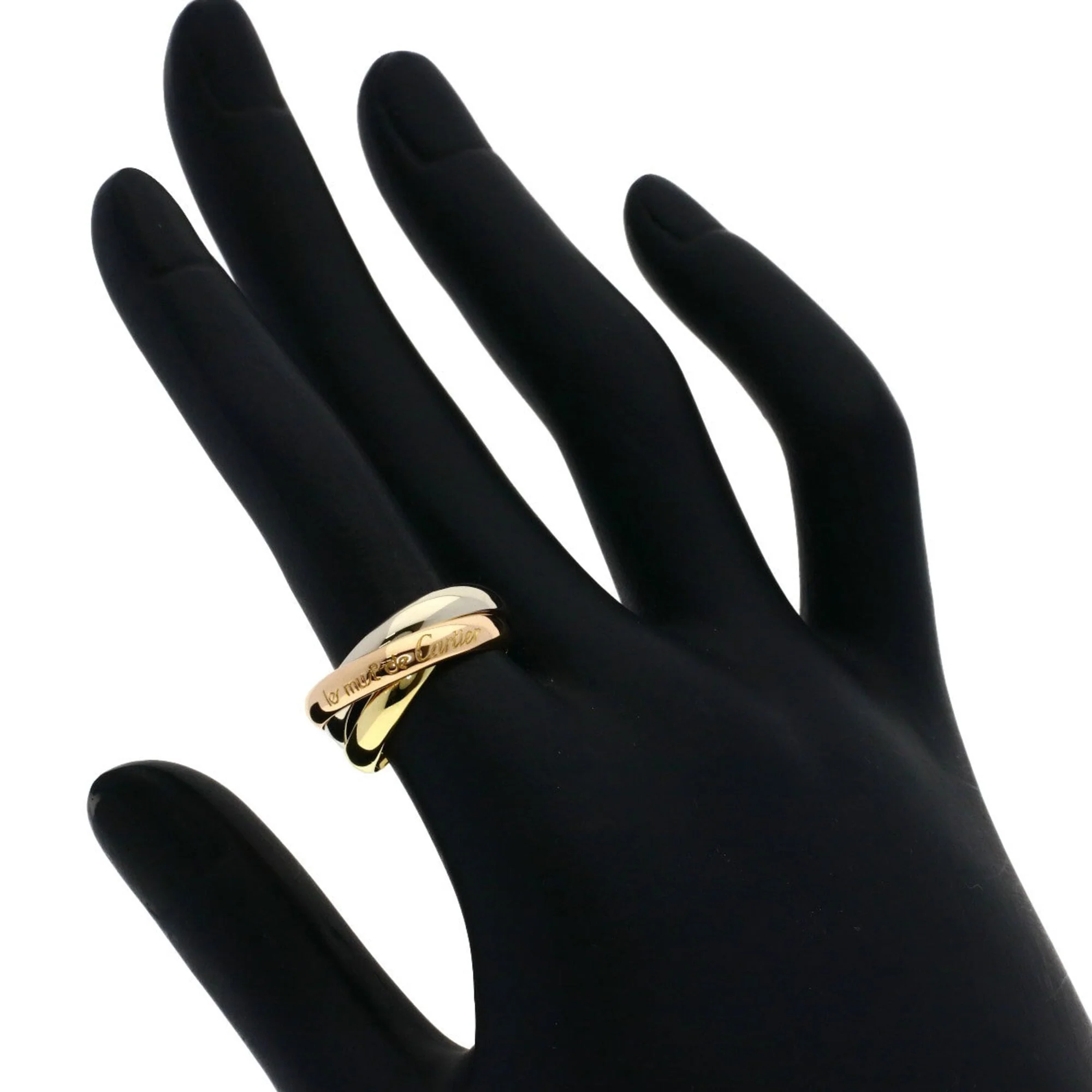 Vendome Louis Cartier Band Ring 18K Tricolor Gold - Image 4