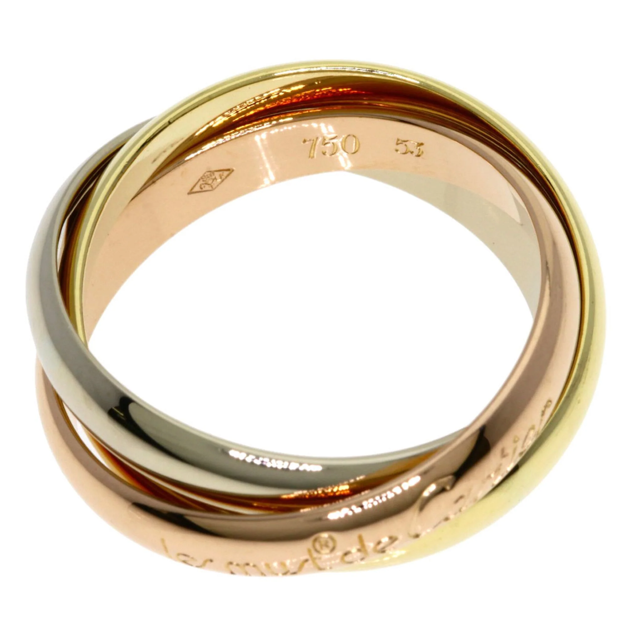 Vendome Louis Cartier Band Ring 18K Tricolor Gold - Image 3