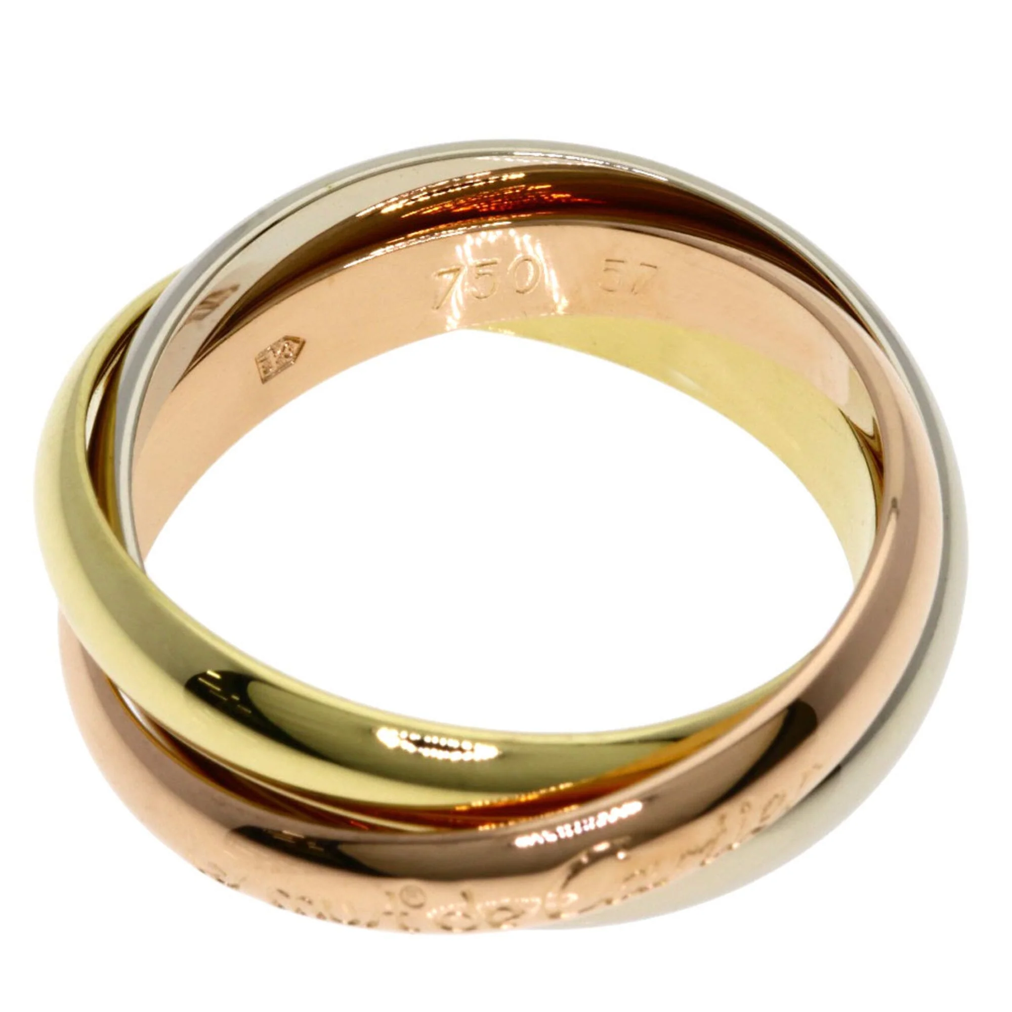 Vendome Louis Cartier Band Ring 18K Tricolor Gold - Image 3