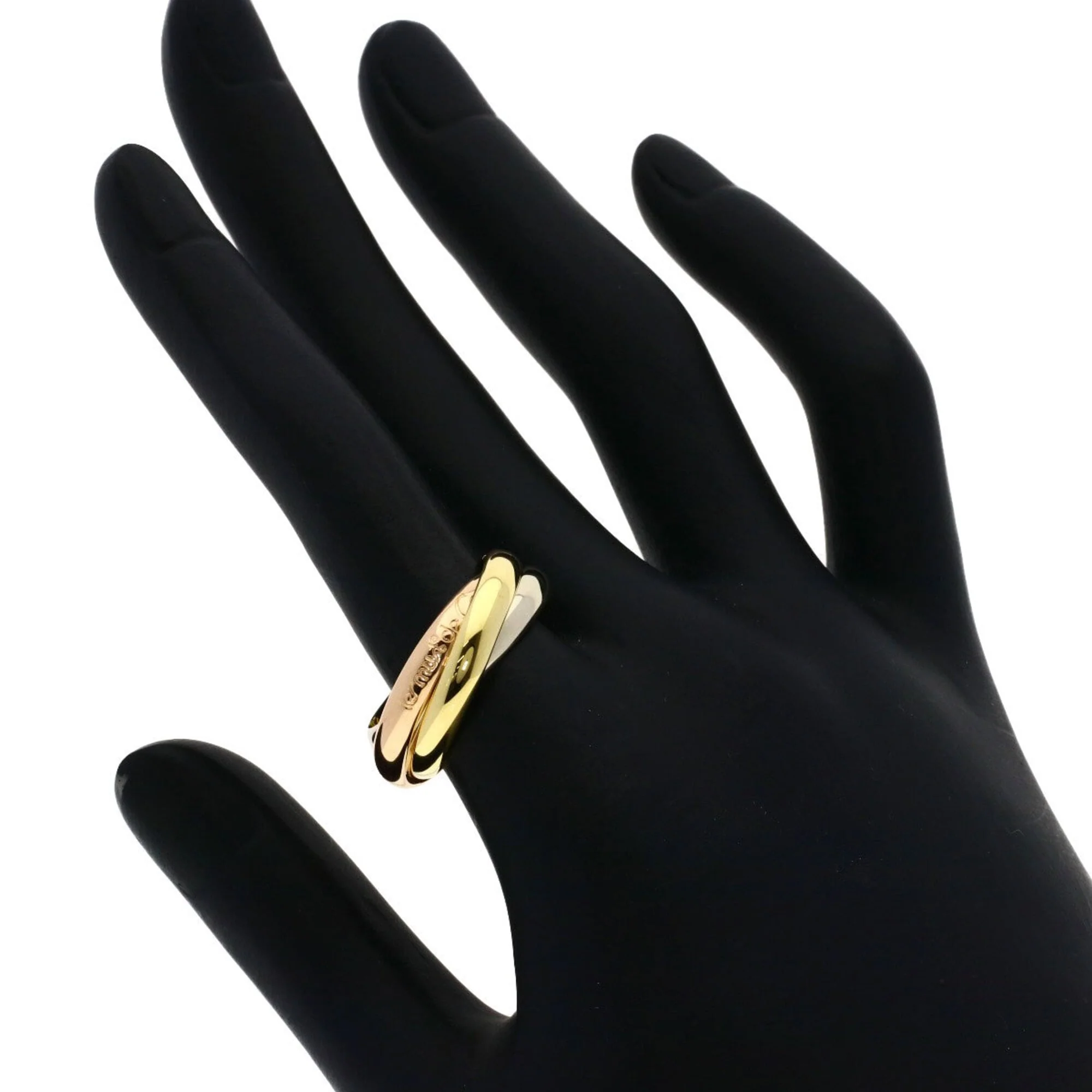 Vendome Louis Cartier Band Ring 18K Tricolor Gold - Image 4