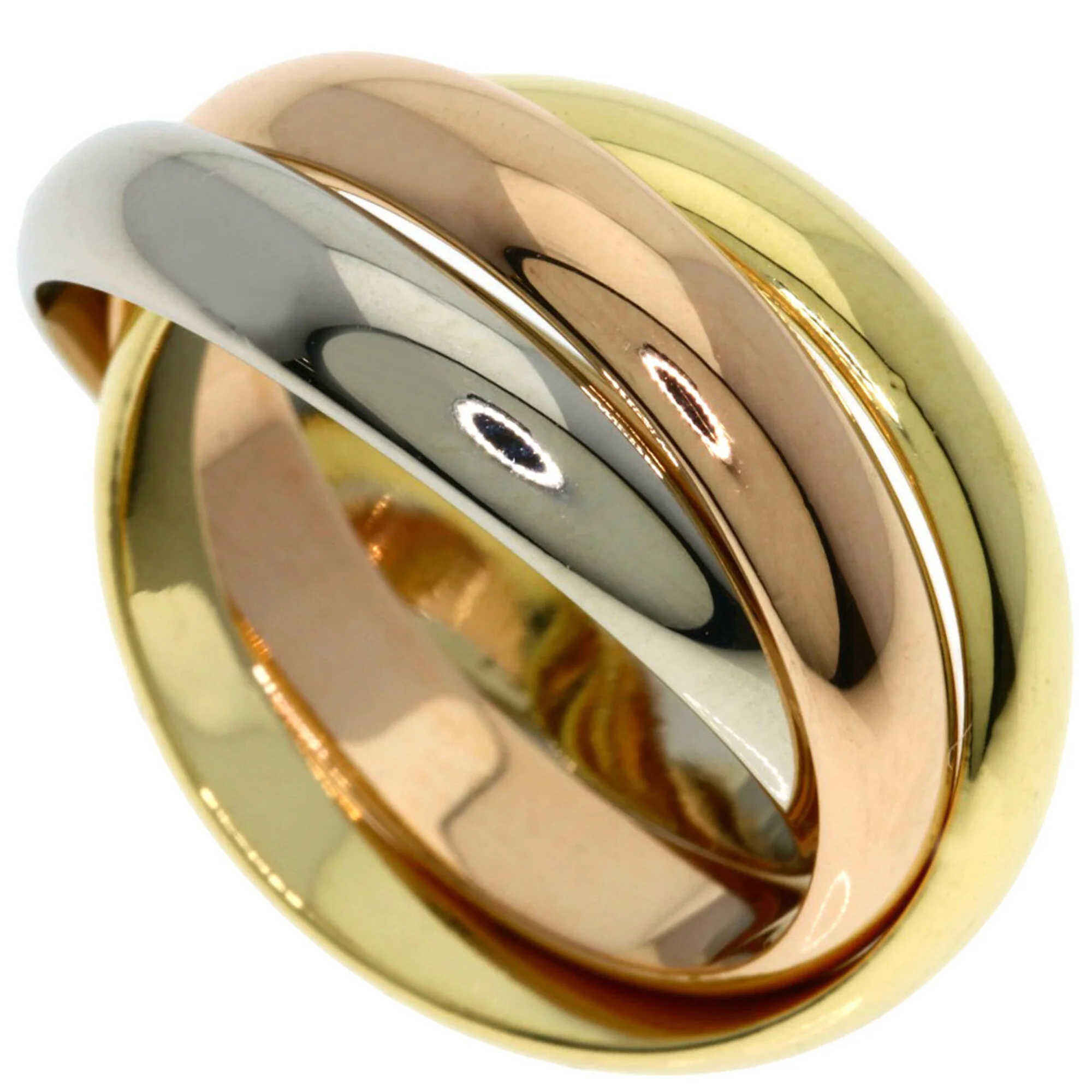 Vendome Louis Cartier Band Ring 18K Tricolor Gold