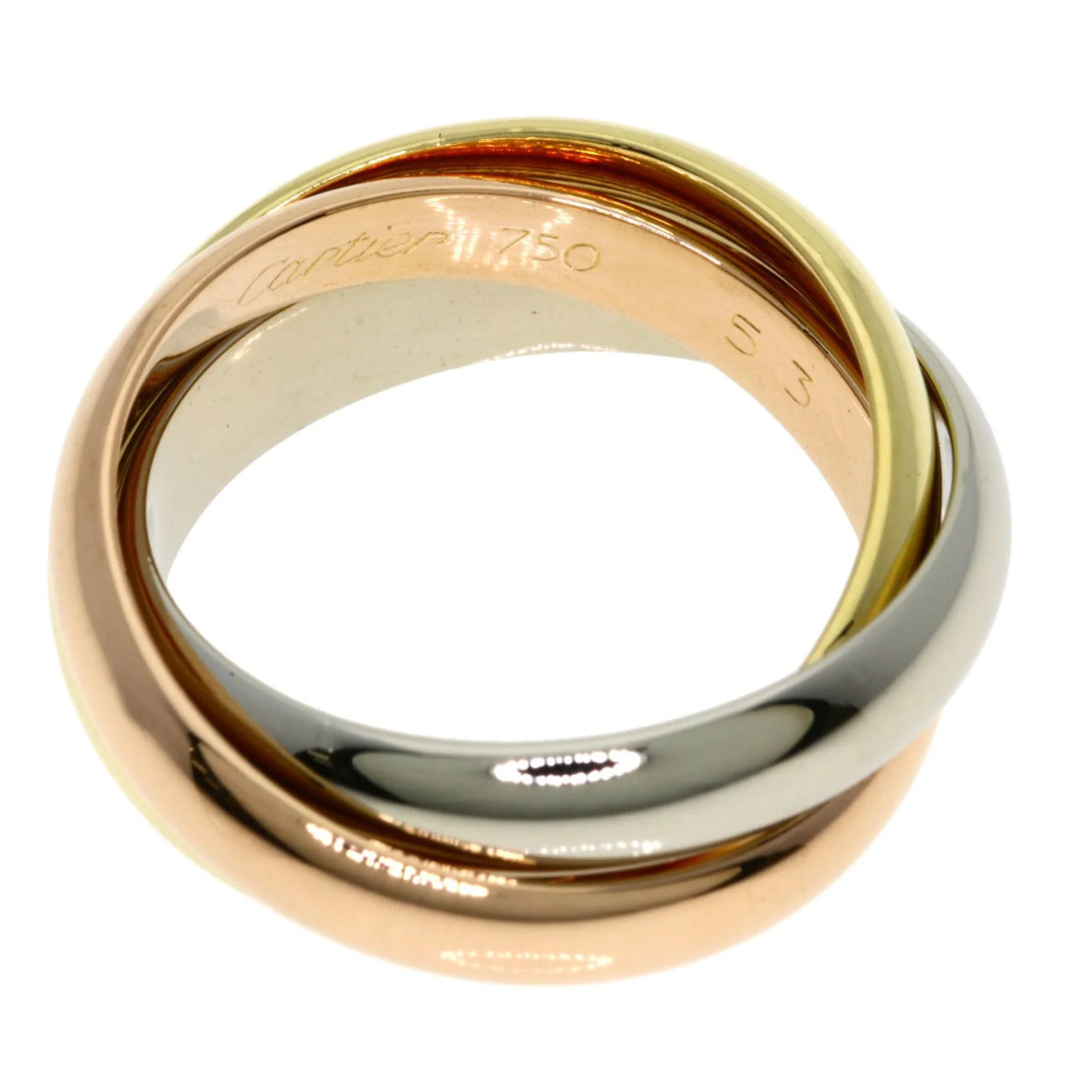 Vendome Louis Cartier Band Ring 18K Tricolor Gold - Image 3