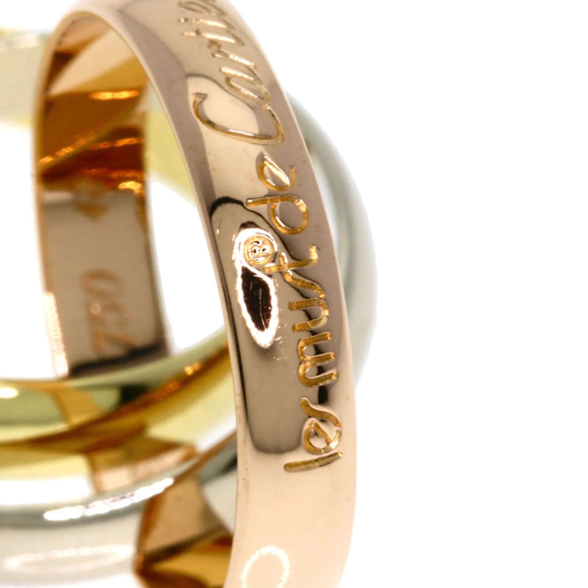 Vendome Louis Cartier Band Ring 18K Tricolor Gold - Image 6