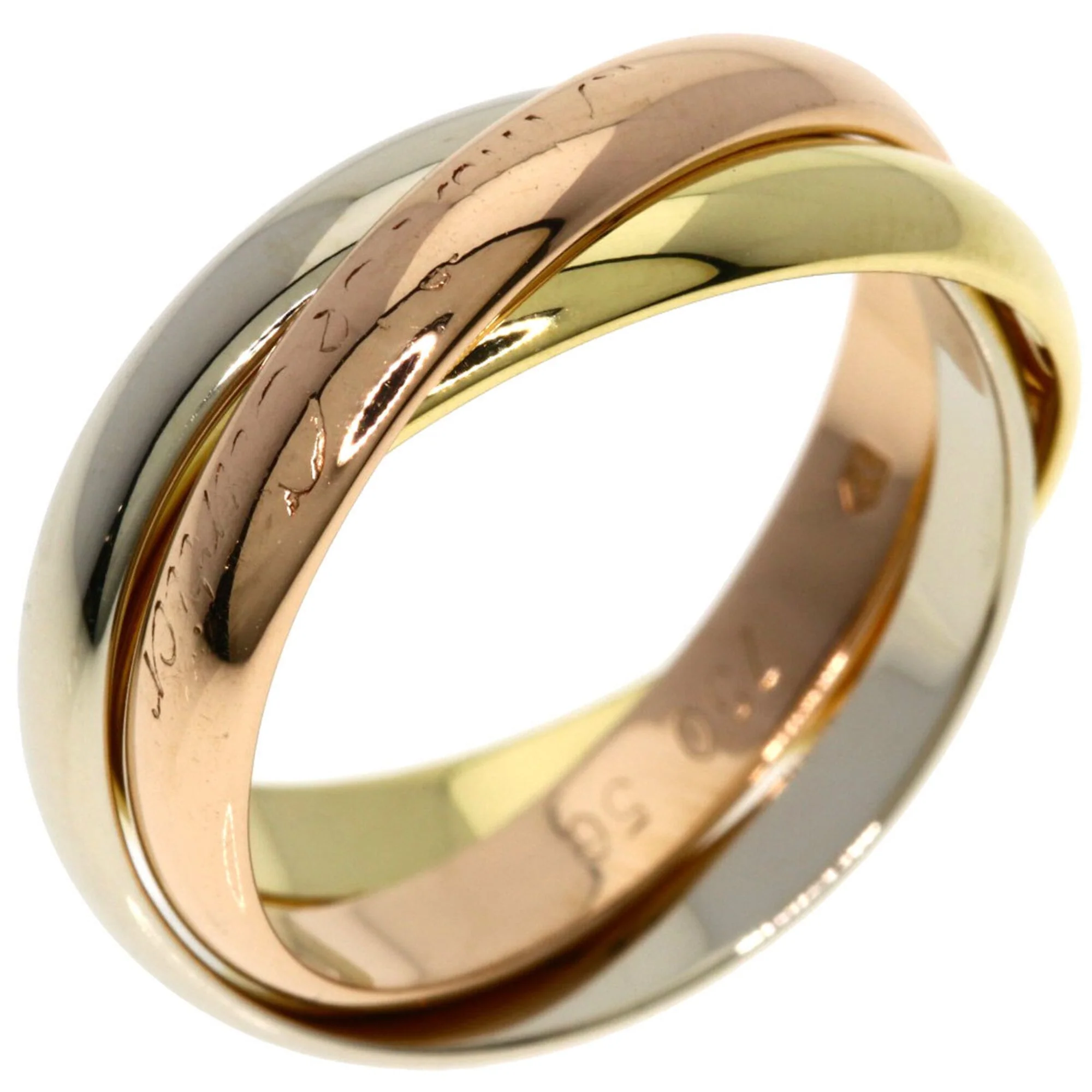 Vendome Louis Cartier Band Ring 18K Tricolor Gold - Image 2