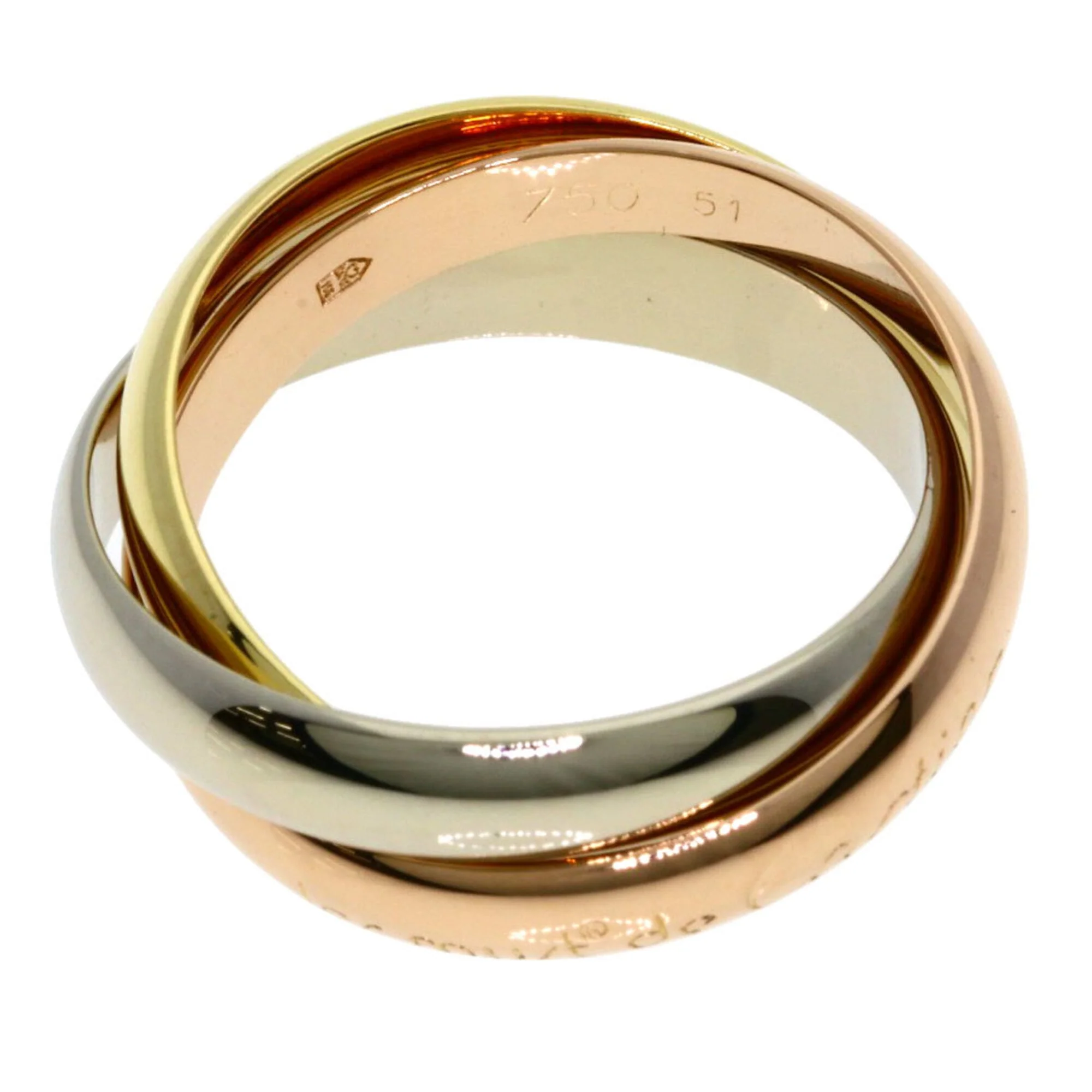 Vendome Louis Cartier Band Ring 18K Tricolor Gold - Image 3