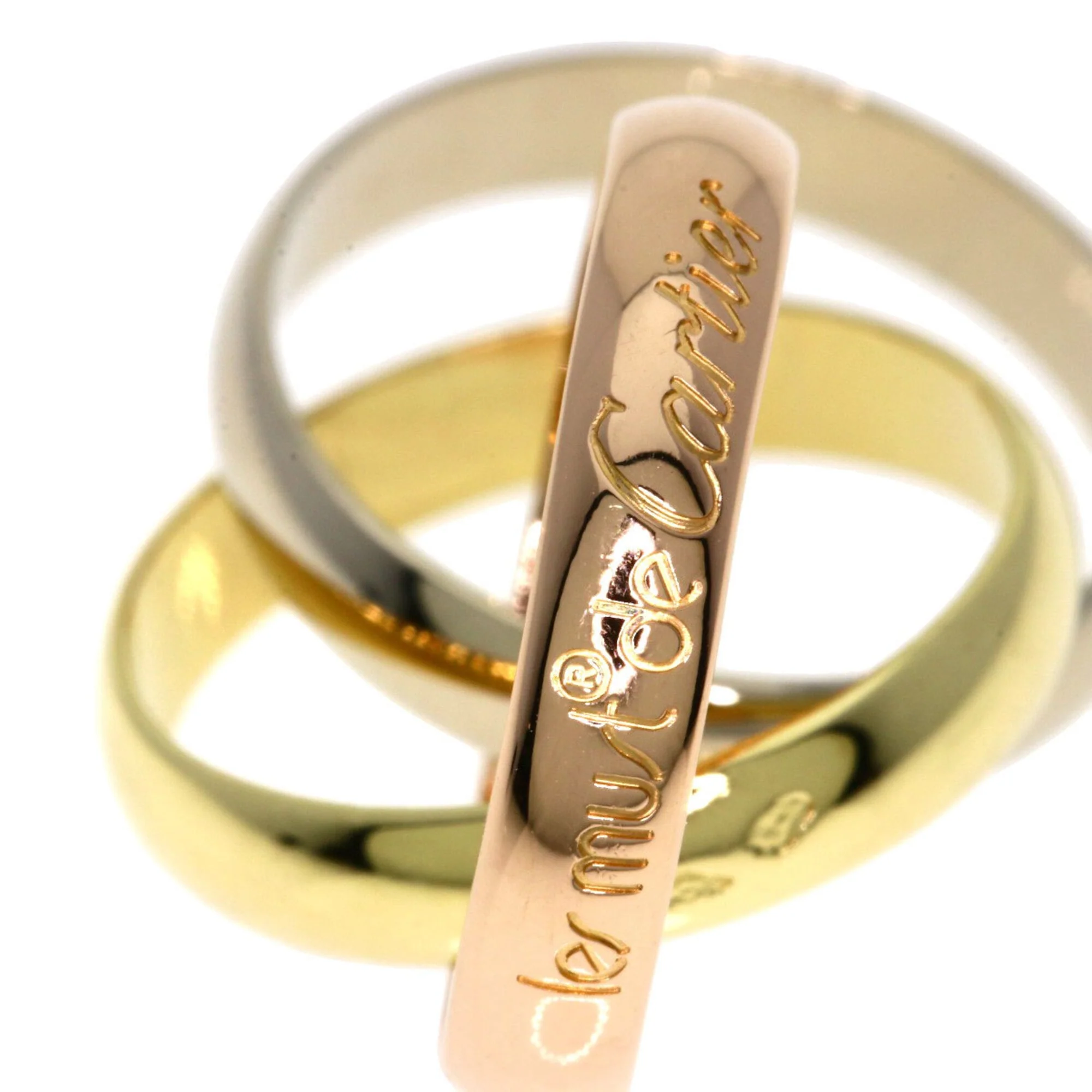 Vendome Louis Cartier Band Ring 18K Tricolor Gold - Image 5