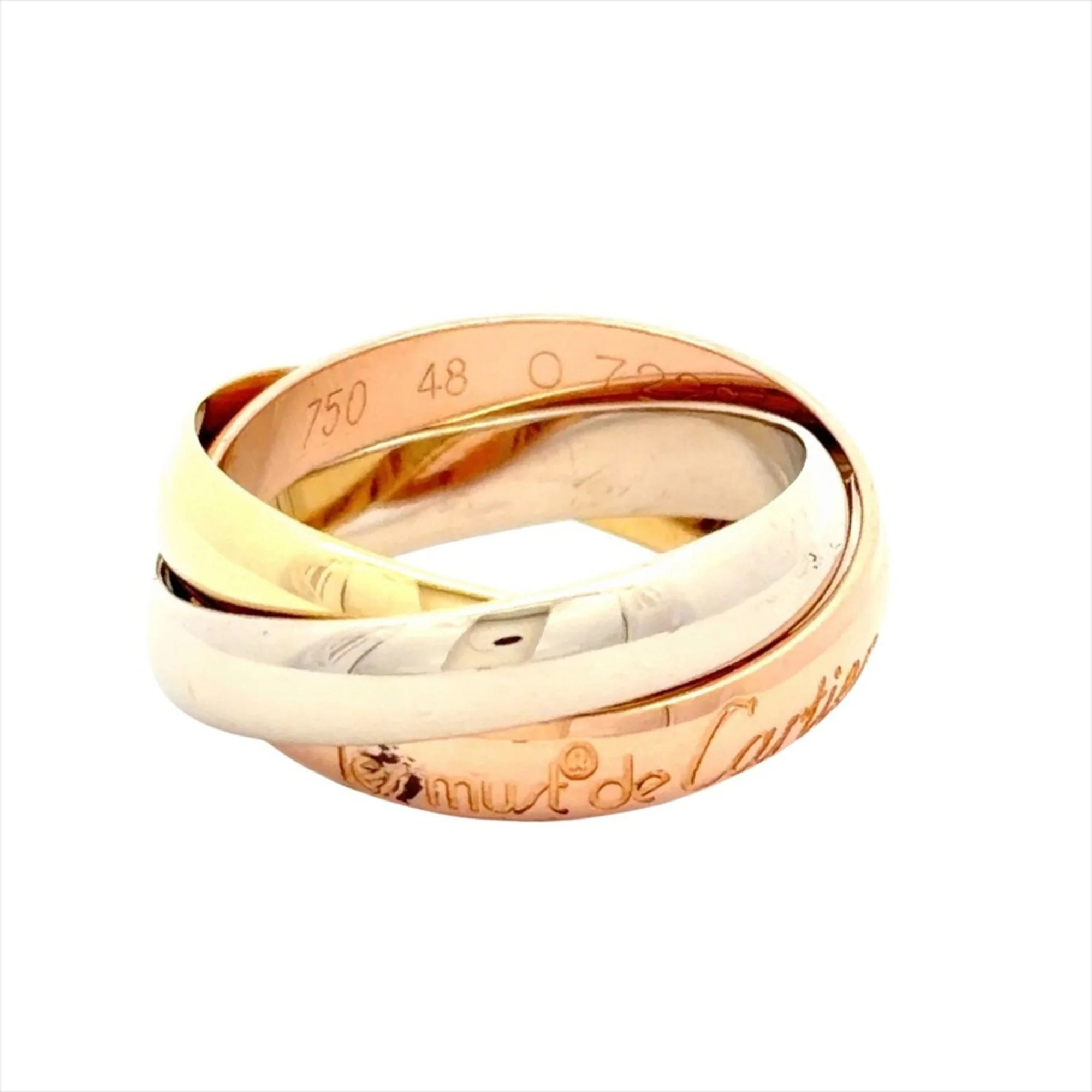 Vendome Louis Cartier Band Ring 18K Tricolor Gold - Image 2