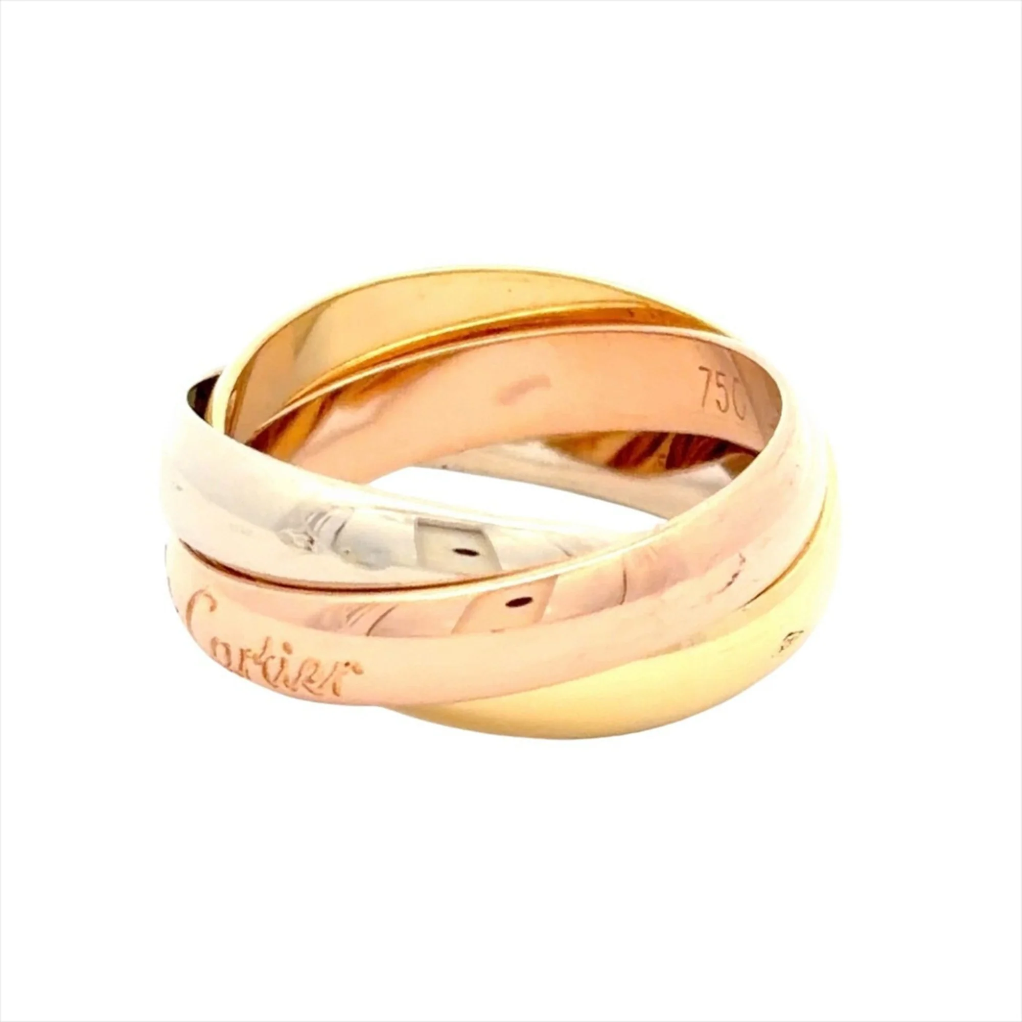 Vendome Louis Cartier Band Ring 18K Tricolor Gold - Image 3