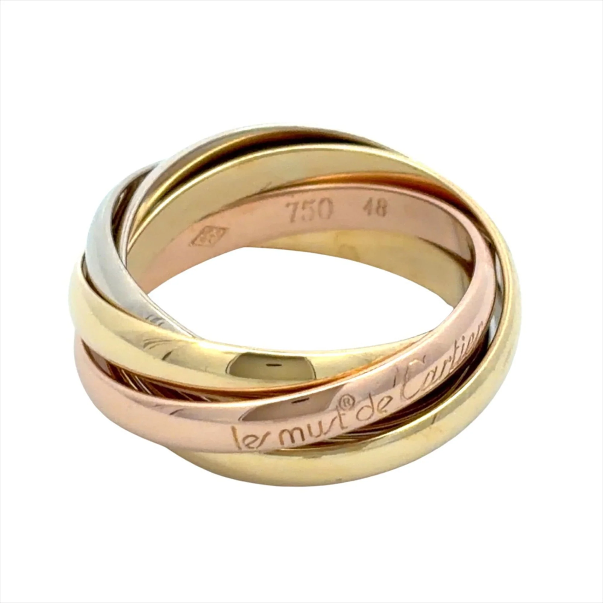 Vendome Louis Cartier Band Ring 18K Tricolor Gold - Image 2
