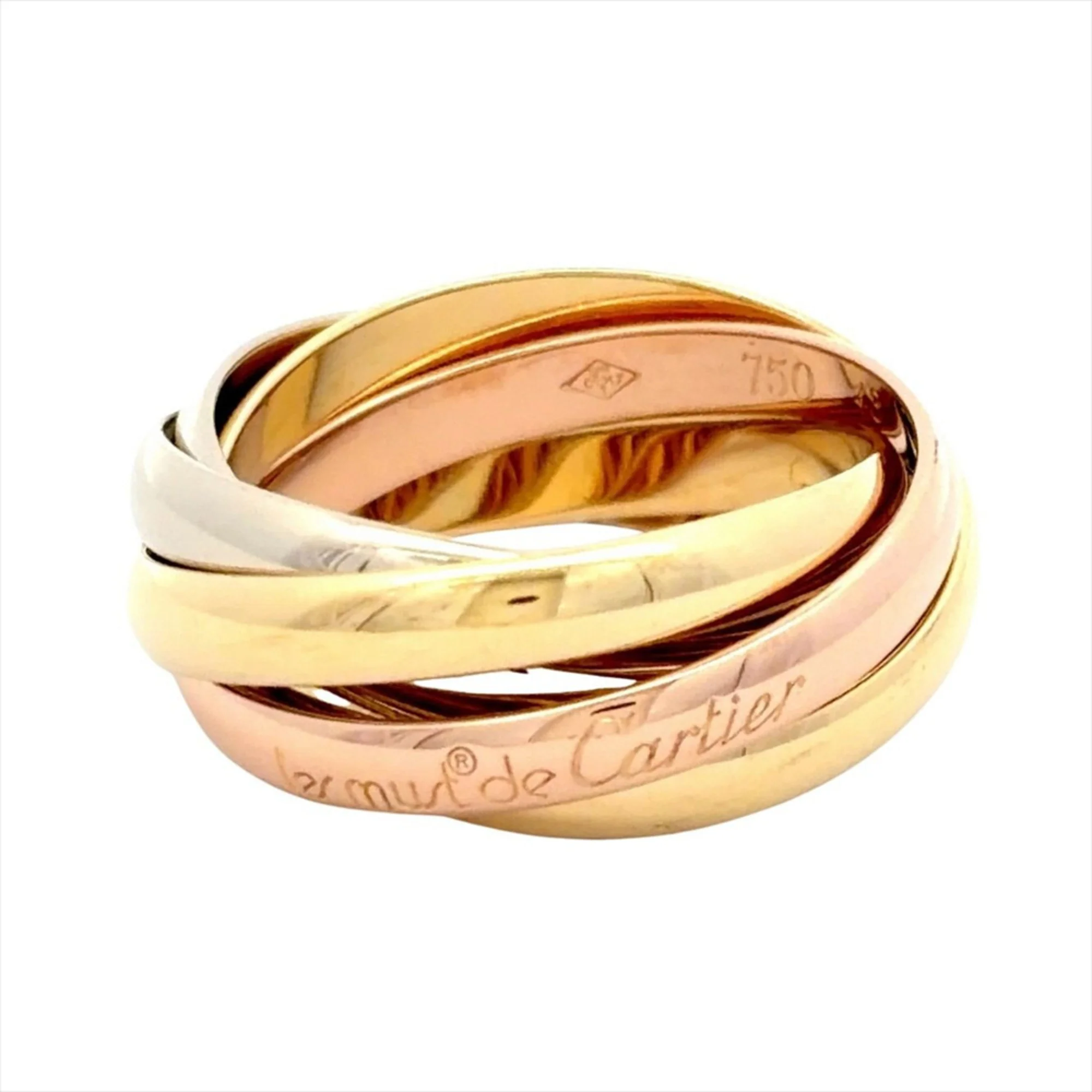 Vendome Louis Cartier Band Ring 18K Tricolor Gold - Image 3