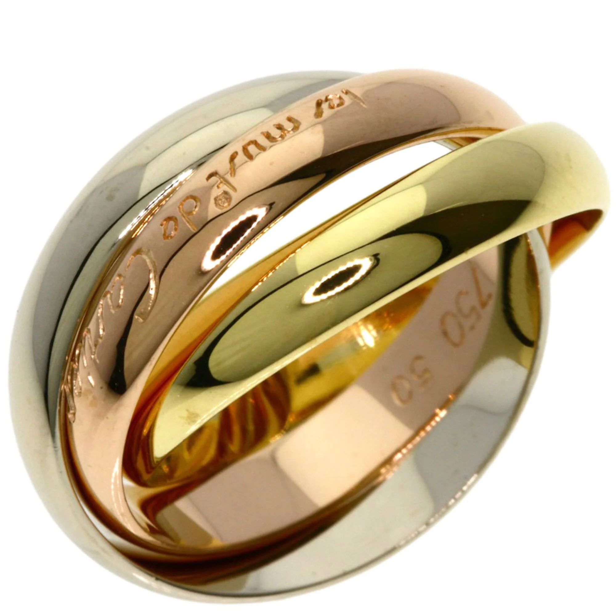 Vendome Louis Cartier Band Ring 18K Tricolor Gold - Image 2