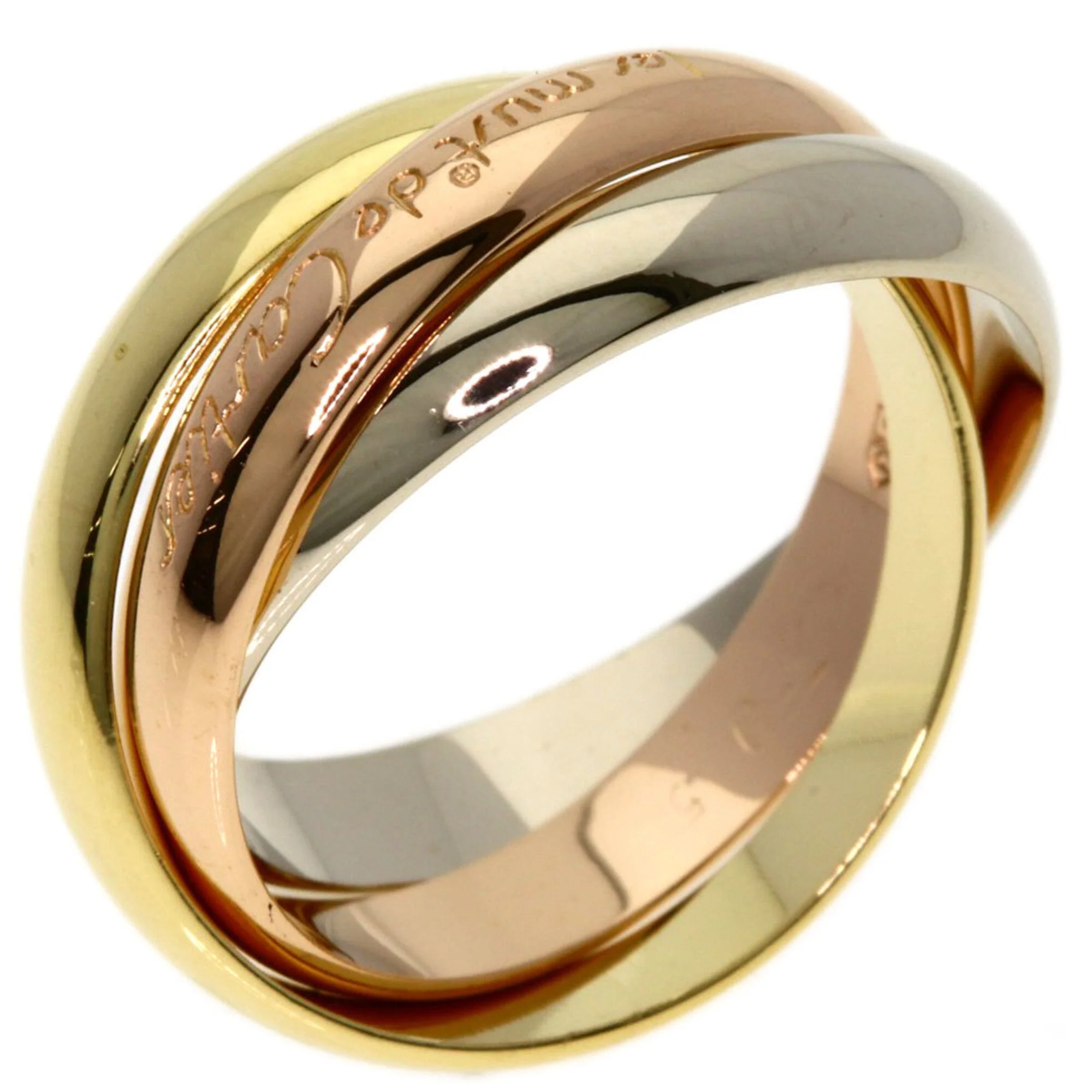 Vendome Louis Cartier Band Ring 18K Tricolor Gold - Image 2
