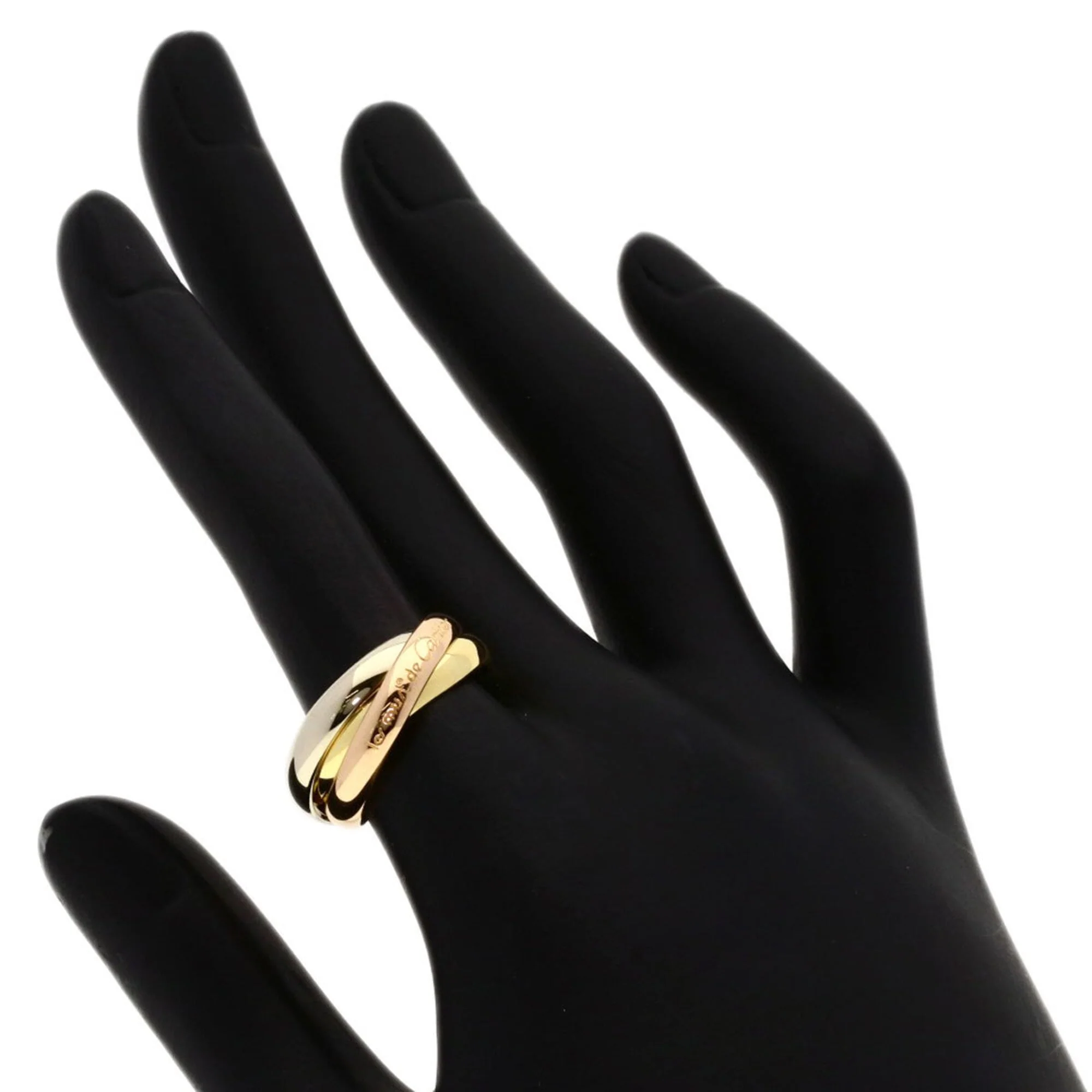 Vendome Louis Cartier Band Ring 18K Tricolor Gold - Image 4