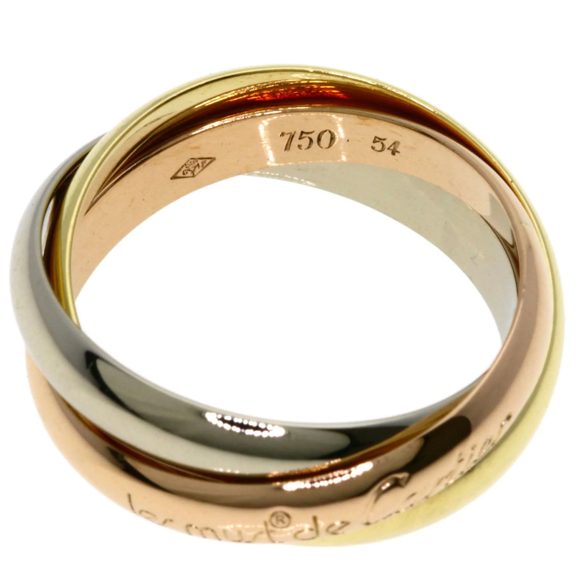 Vendome Louis Cartier Band Ring 18K Tricolor Gold - Image 3