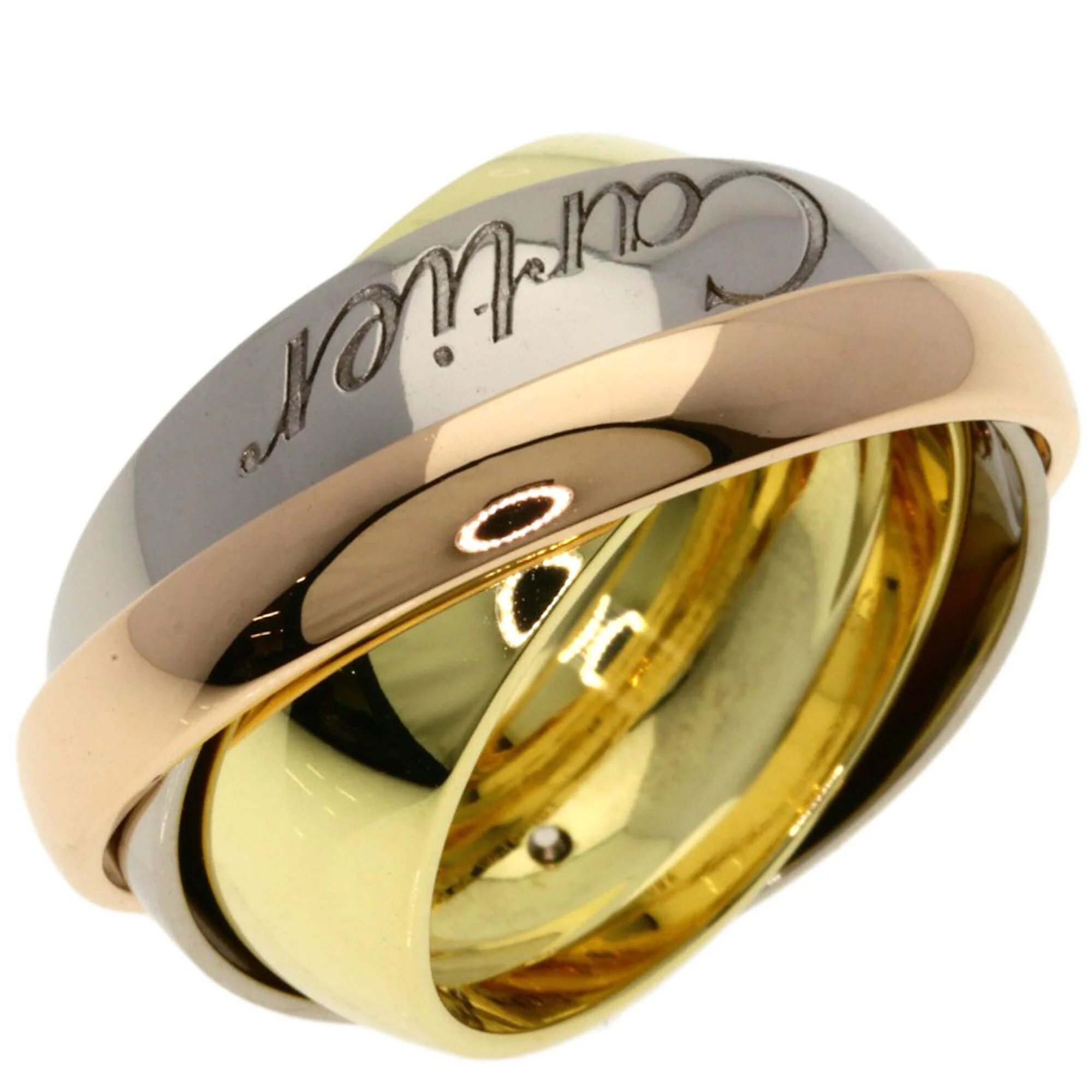 Vendome Louis Cartier Band Ring 18K Tricolor Gold - Image 2