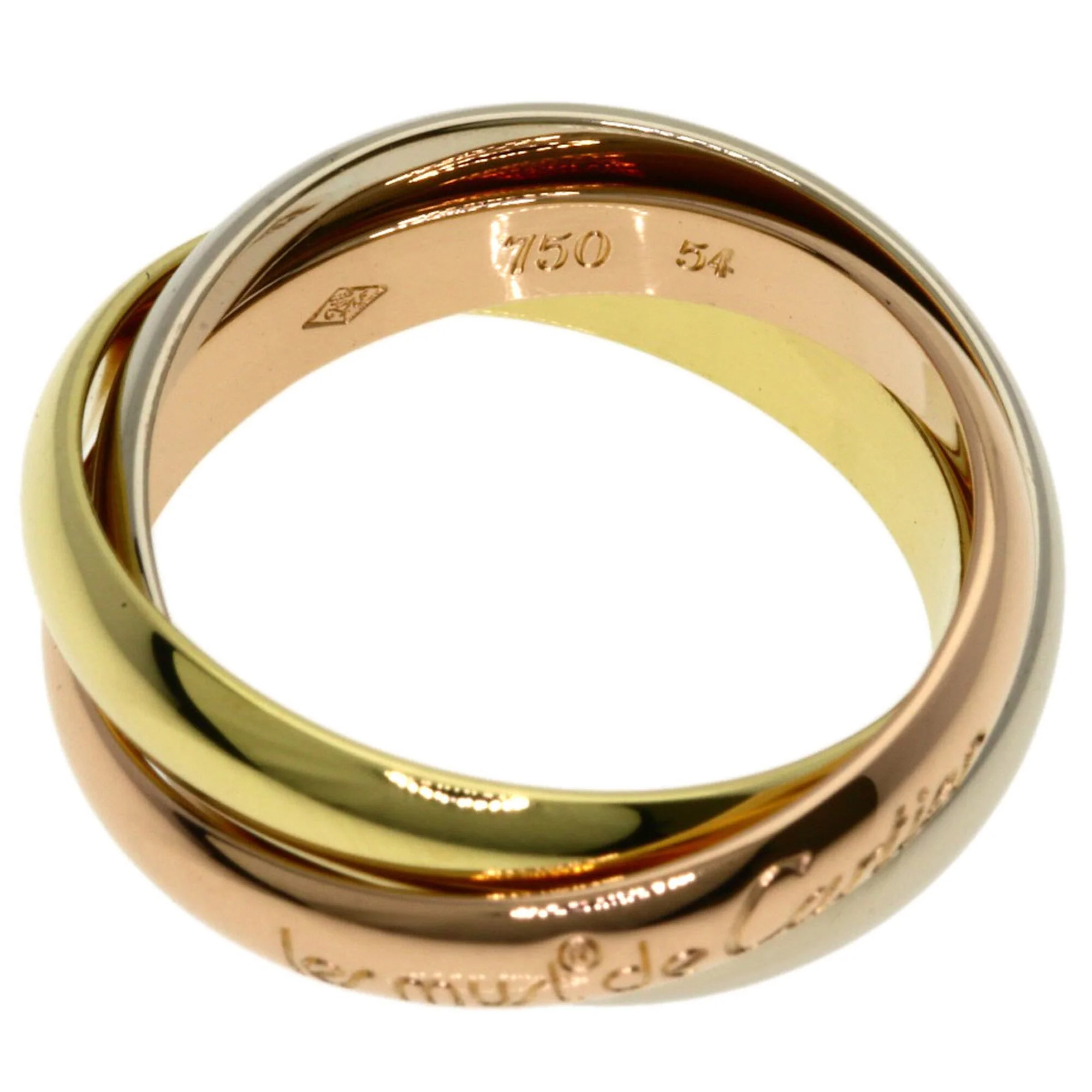 Vendome Louis Cartier Band Ring 18K Tricolor Gold - Image 3
