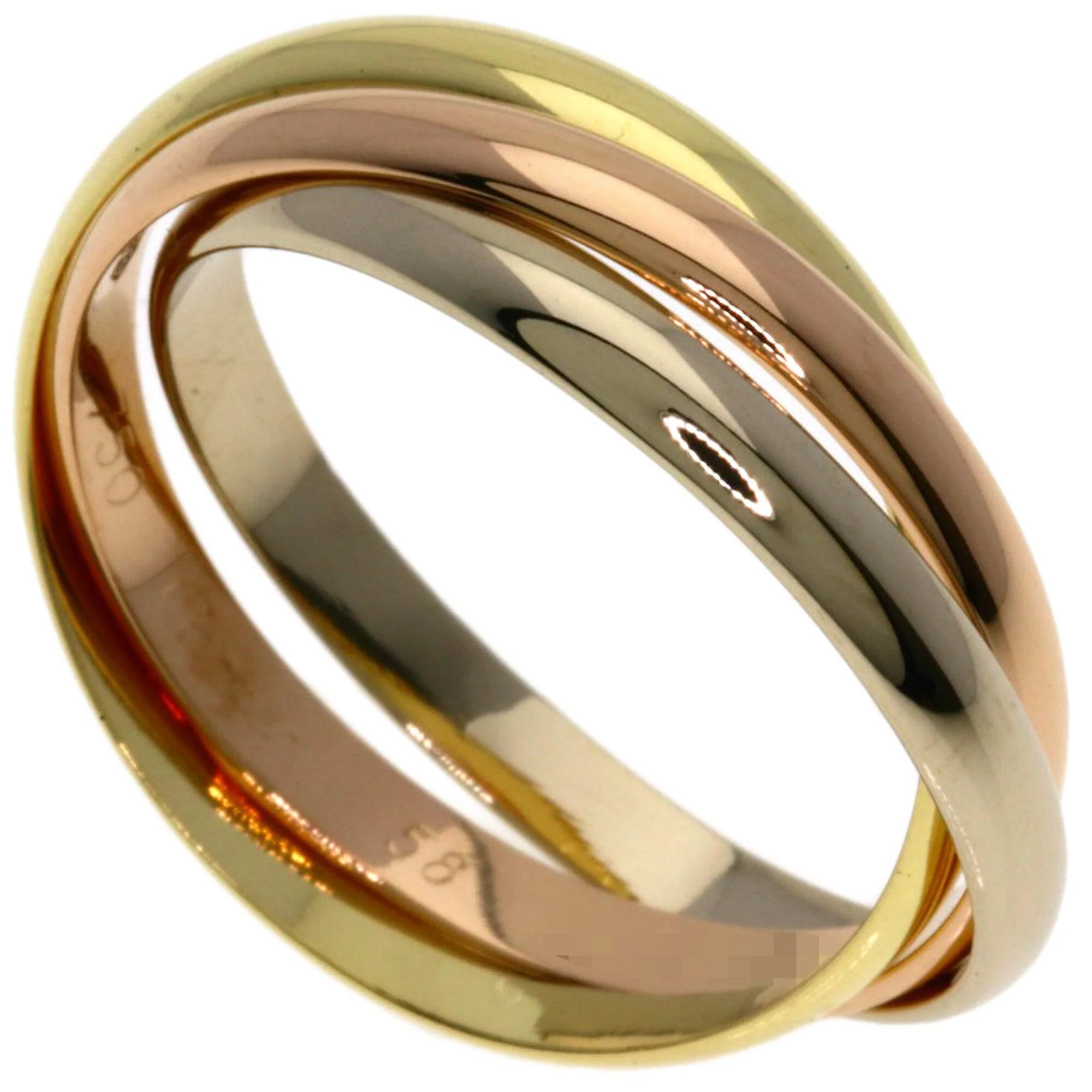 Vendome Louis Cartier Band Ring 18K Tricolor Gold