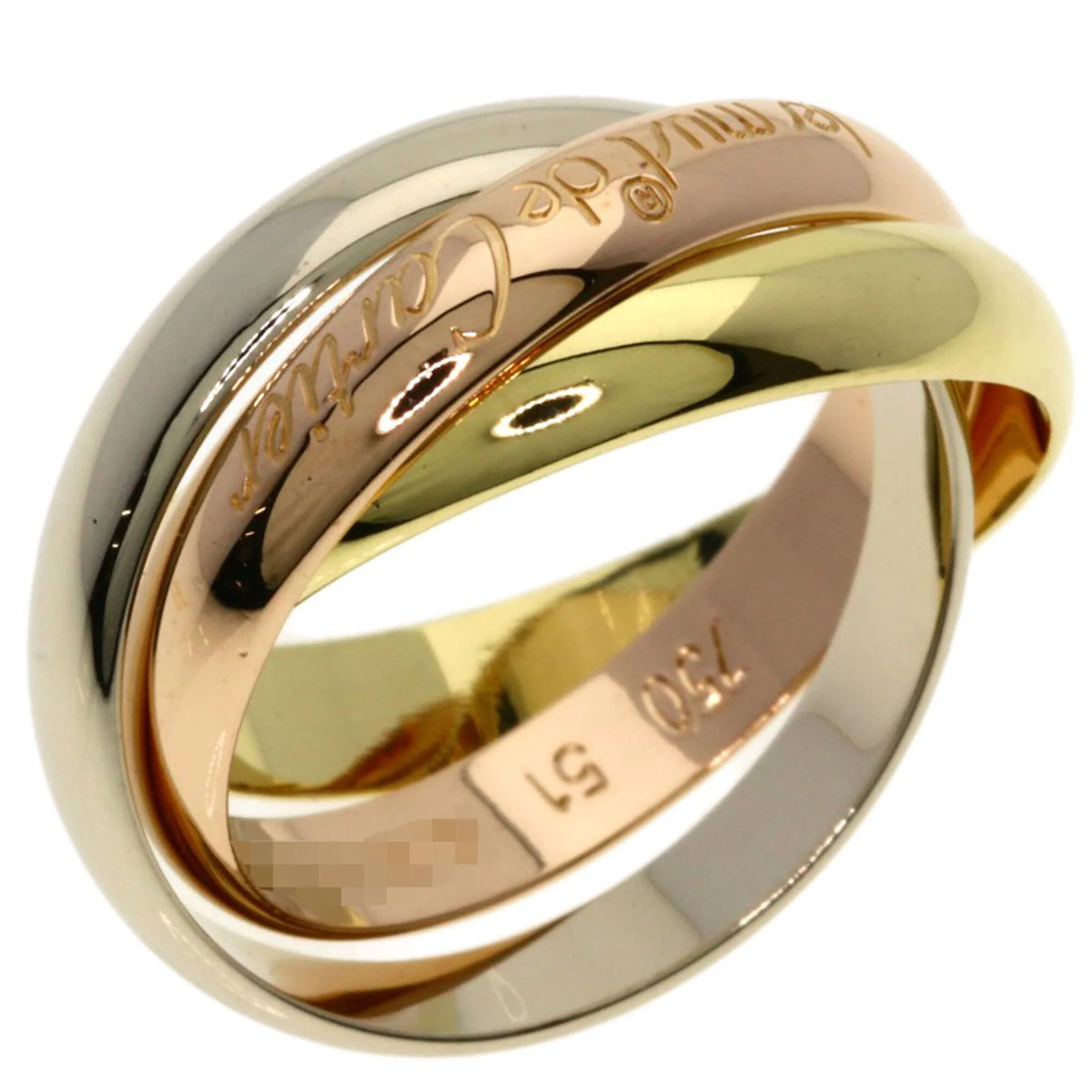 Vendome Louis Cartier Band Ring 18K Tricolor Gold - Image 2